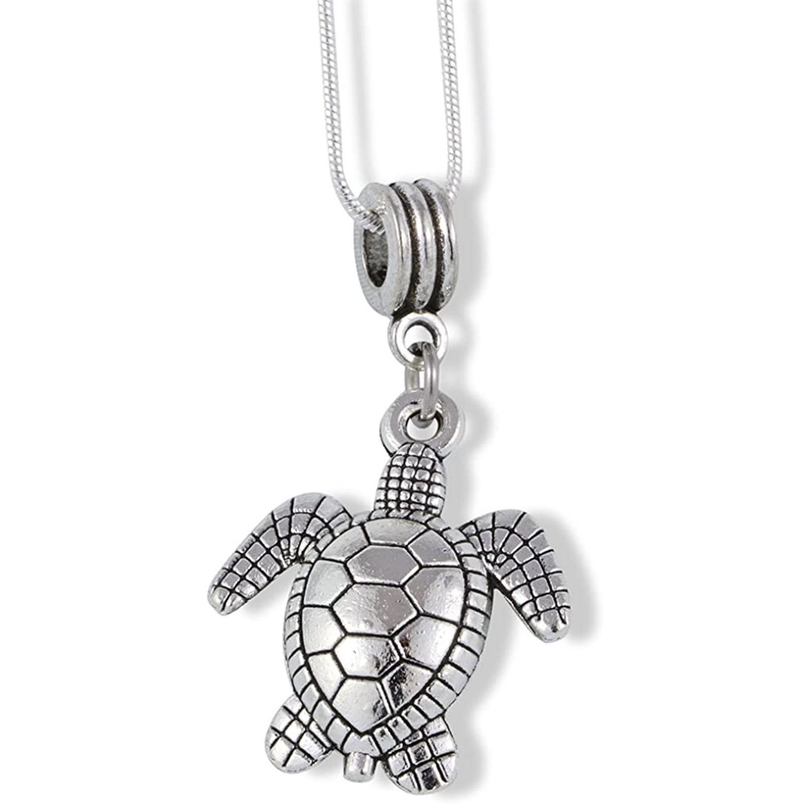 & Other Stories Large Silver Colored Sea Turtle Charm Chain Necklace Size ONE SIZE - 1 Thumbnail