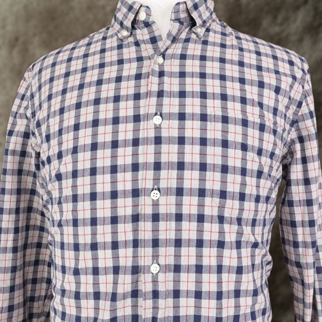 J.Crew VINTAGE J.CREW Shirt Men Large Blue Red Gray Plaid Button-Down Slim Secret Wash Stretch Adult Large Blue Plaid 90s or 2000s? Size US L / EU 52-54 / 3 - 1 Thumbnail