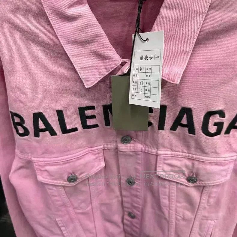 Balenciaga Balenciaga Pink chest logo denim jacket Size XXS / US 00 / IT 34 - 3 Thumbnail
