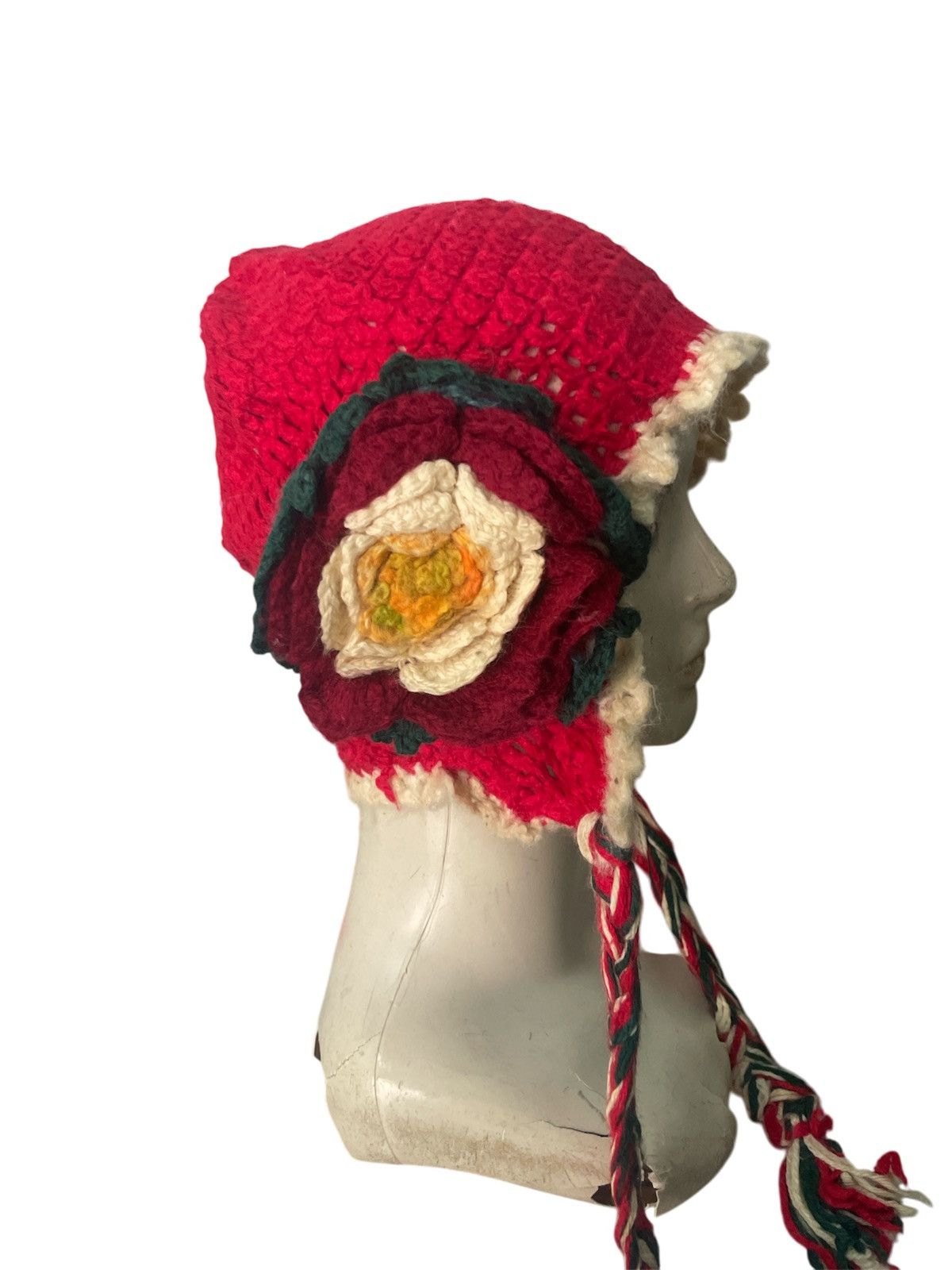 Designer × Handmade × Kapital Handmade Bonnet, Adult Bonnet, Floral Bonnet Size ONE SIZE - 1 Thumbnail