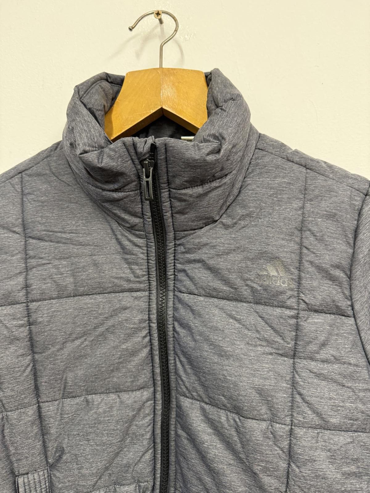Adidas Adidas Grey Quilted Jacket Medium Size Size US M / EU 48-50 / 2 - 3 Thumbnail