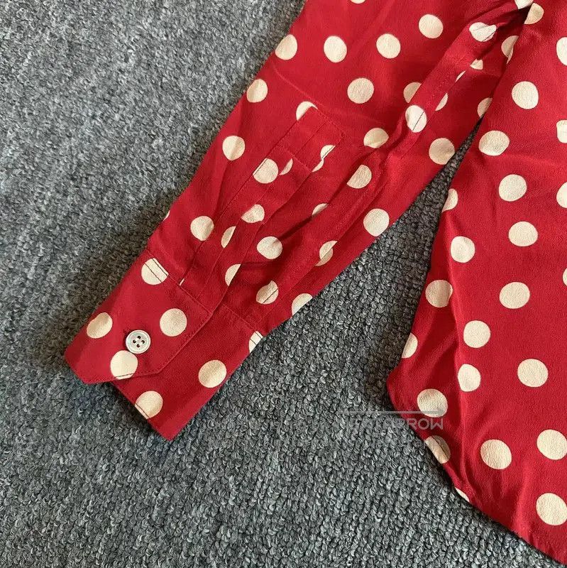 Yves Saint Laurent YSL Red Polka Dot Long Sleeve Shirt . Size S / US 4 / IT 40 - 4 Thumbnail