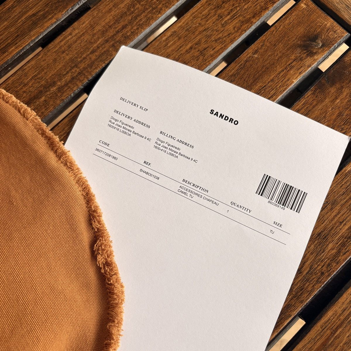 Sandro Sandro raw edge unisex hat - camel Size ONE SIZE - 4 Thumbnail