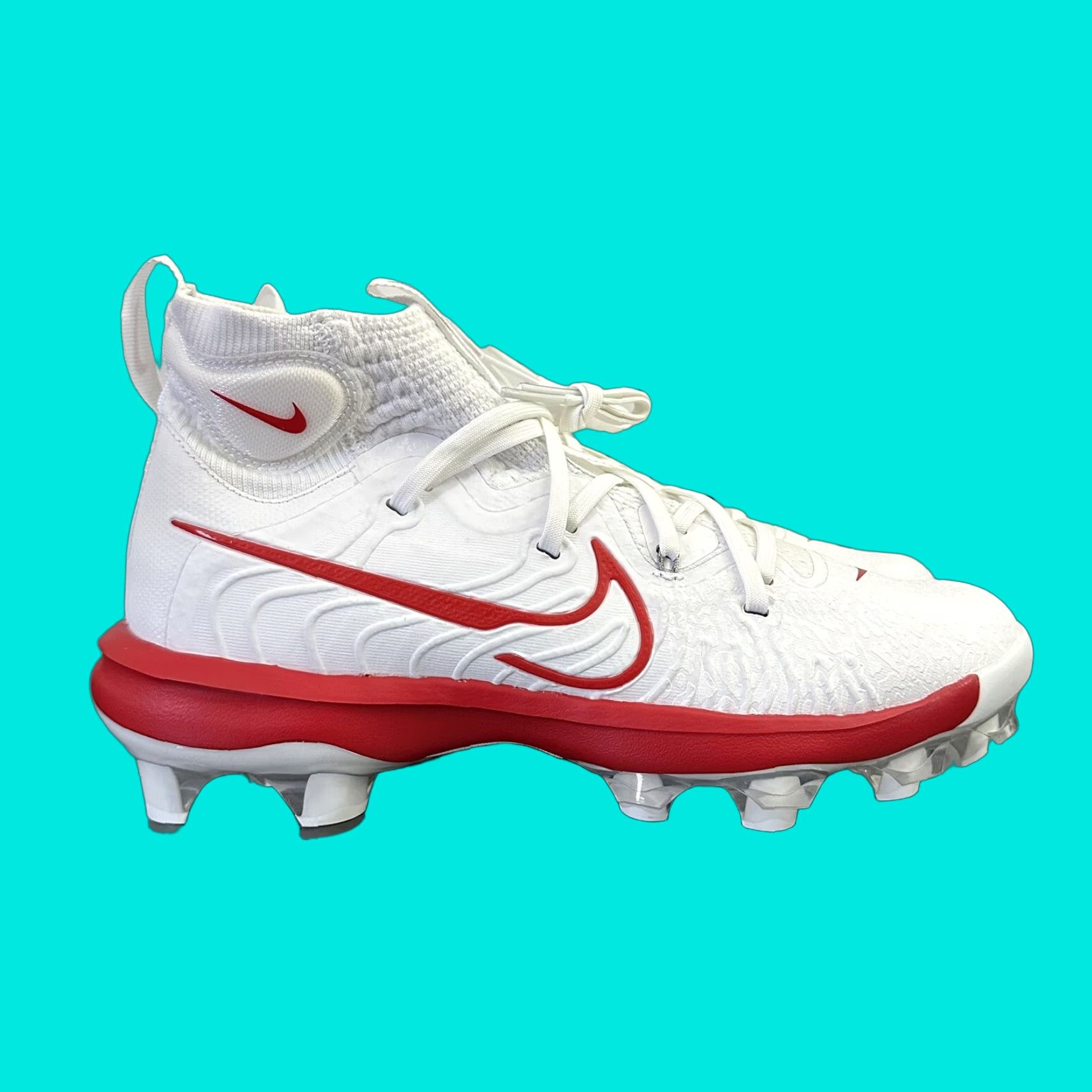 Nike Nike Alpha Huarache NXT Baseball Cleats Mens 14 White Red DJ6519 001 - Nike Alpha Huarache Cleats Men's 14 White Red Size US 14 / EU 47 - 1 Thumbnail