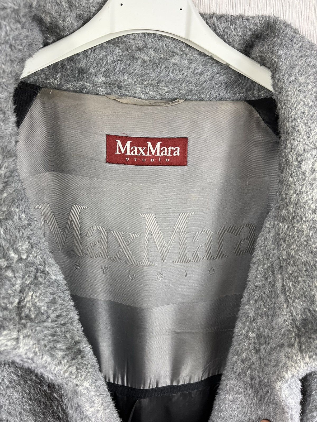 Designer × Max Mara Max Mara Studio alpaca wool coat fuzzy hairy Size M / US 6-8 / IT 42-44 - 12 Thumbnail