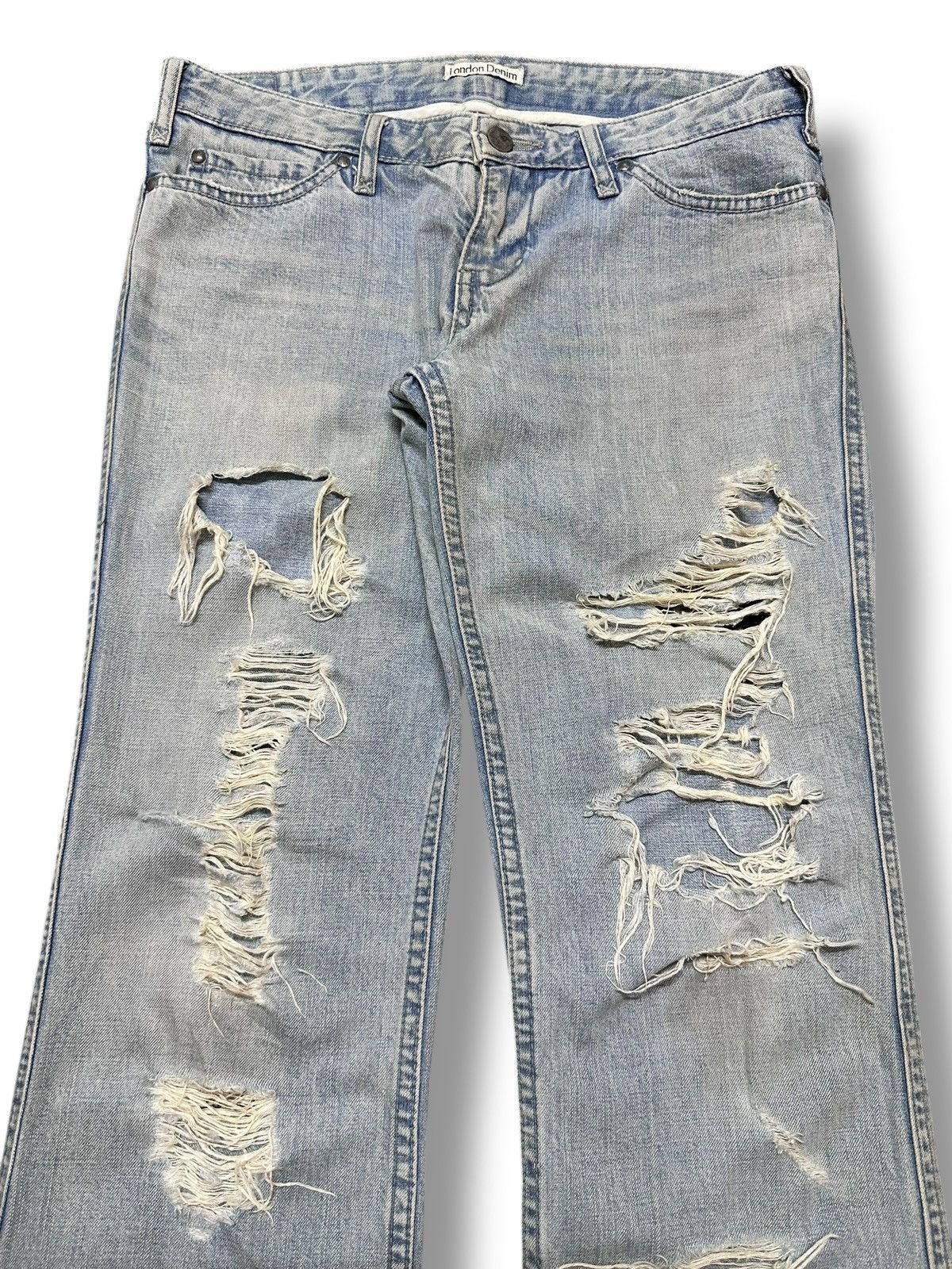 Japanese Brand Vintage LD Distressed Jean With Baggy Loose Style Faded Wash Size US 30 / EU 46 - 4 Thumbnail