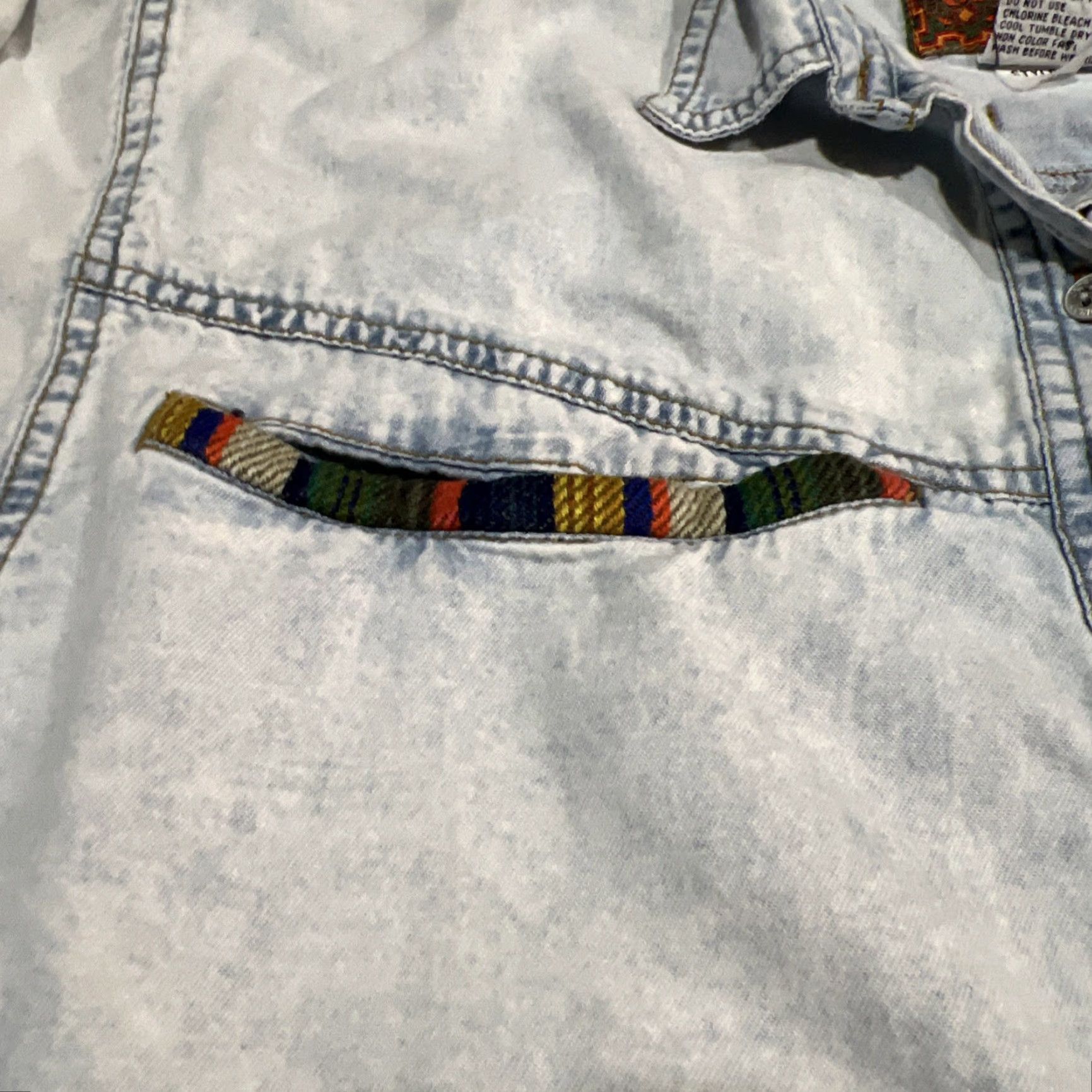 Jordache VINTAGE 80s Jordache Chambray Shirt Women M Southwestern Jean Acid Wash Western Shirt Mens? Size M / US 6-8 / IT 42-44 - 5 Thumbnail
