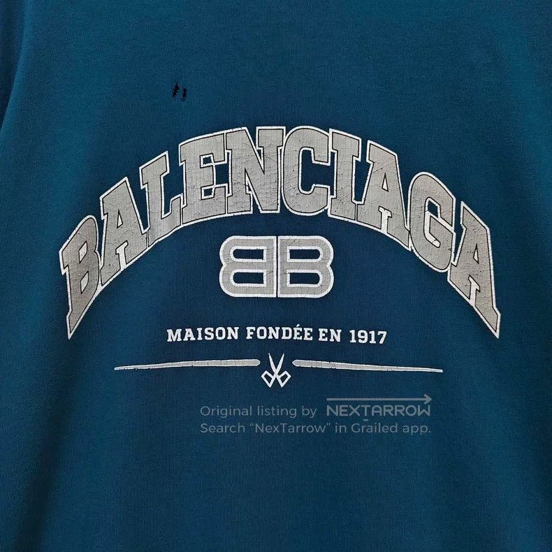 Balenciaga Balenciaga Double B Destroyed Logo Ripped Aged Long Sleeve Size US XL / EU 56 / 4 - 3 Thumbnail