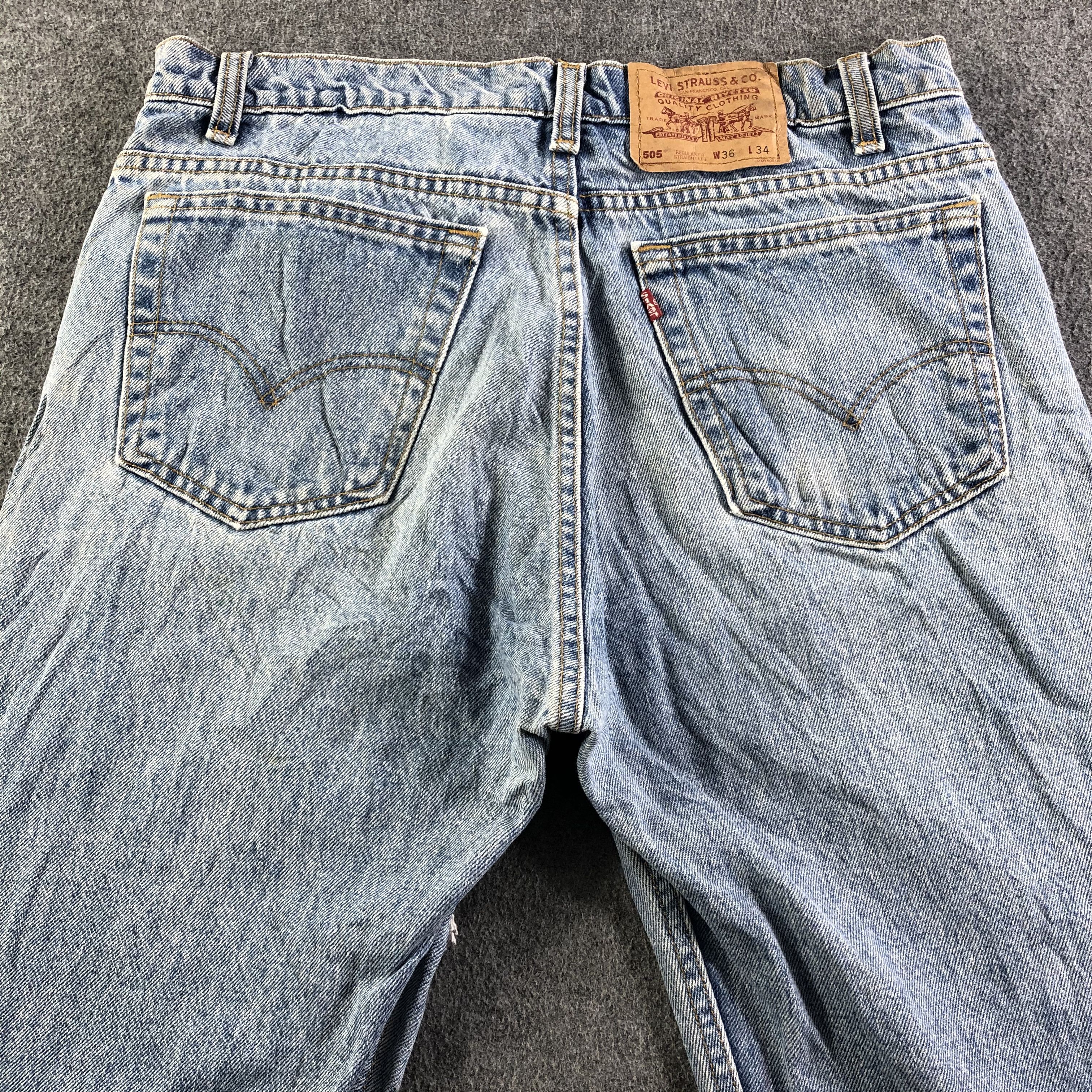 Levi's Vintage 90s Blue Wash Levis 505 Jeans-J3233 Size US 34 / EU 50 - 4 Thumbnail