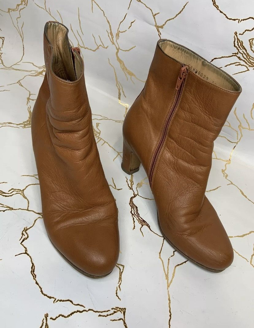 Maison Margiela Maison Martin Margiela Brown Leather Almond Heeled Boots Size US 8 / IT 38 - 1 Thumbnail