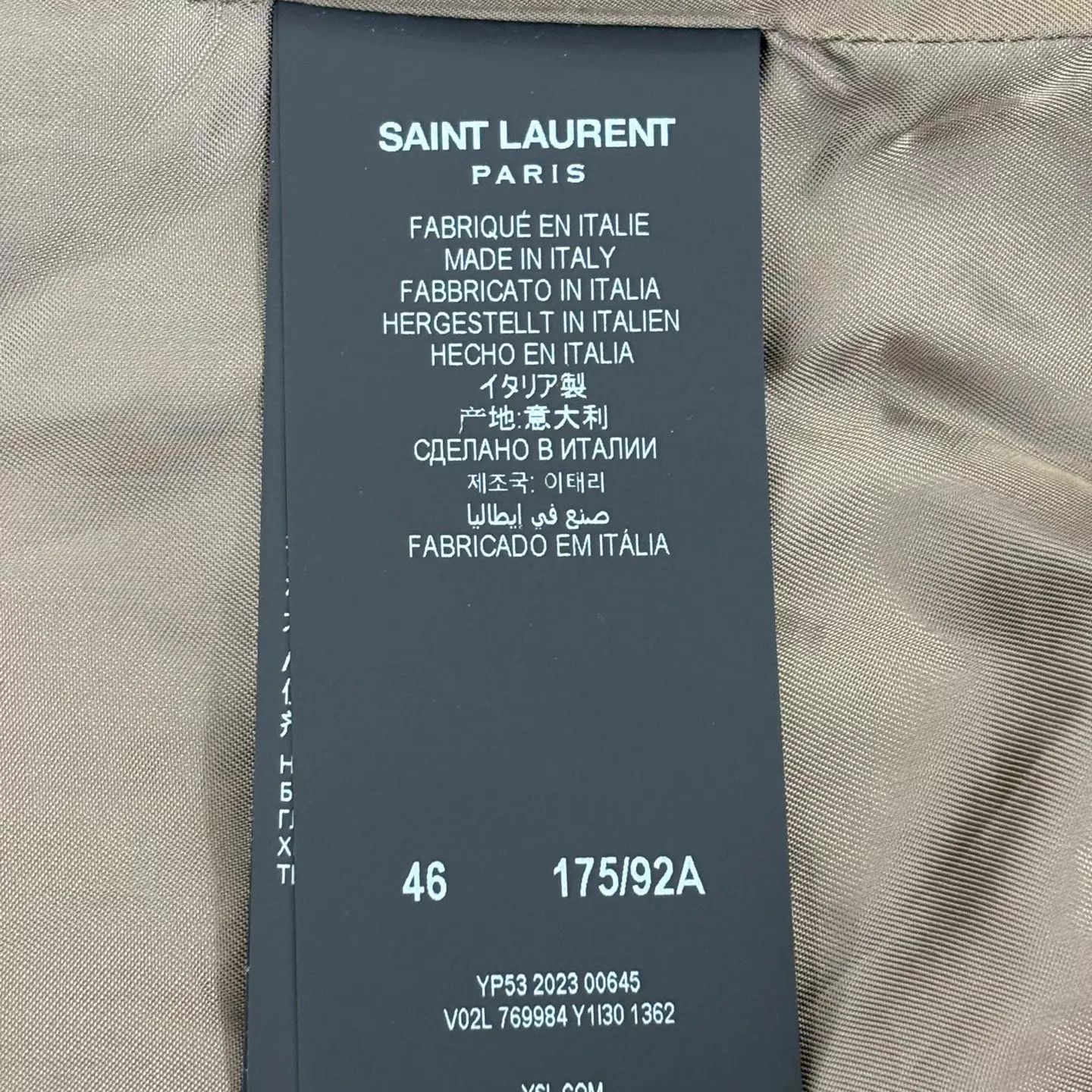 Saint Laurent Paris Saint Laurent Cotton Jacket Khaki Green Size 46 99 Size US S / EU 44-46 / 1 - 4 Thumbnail