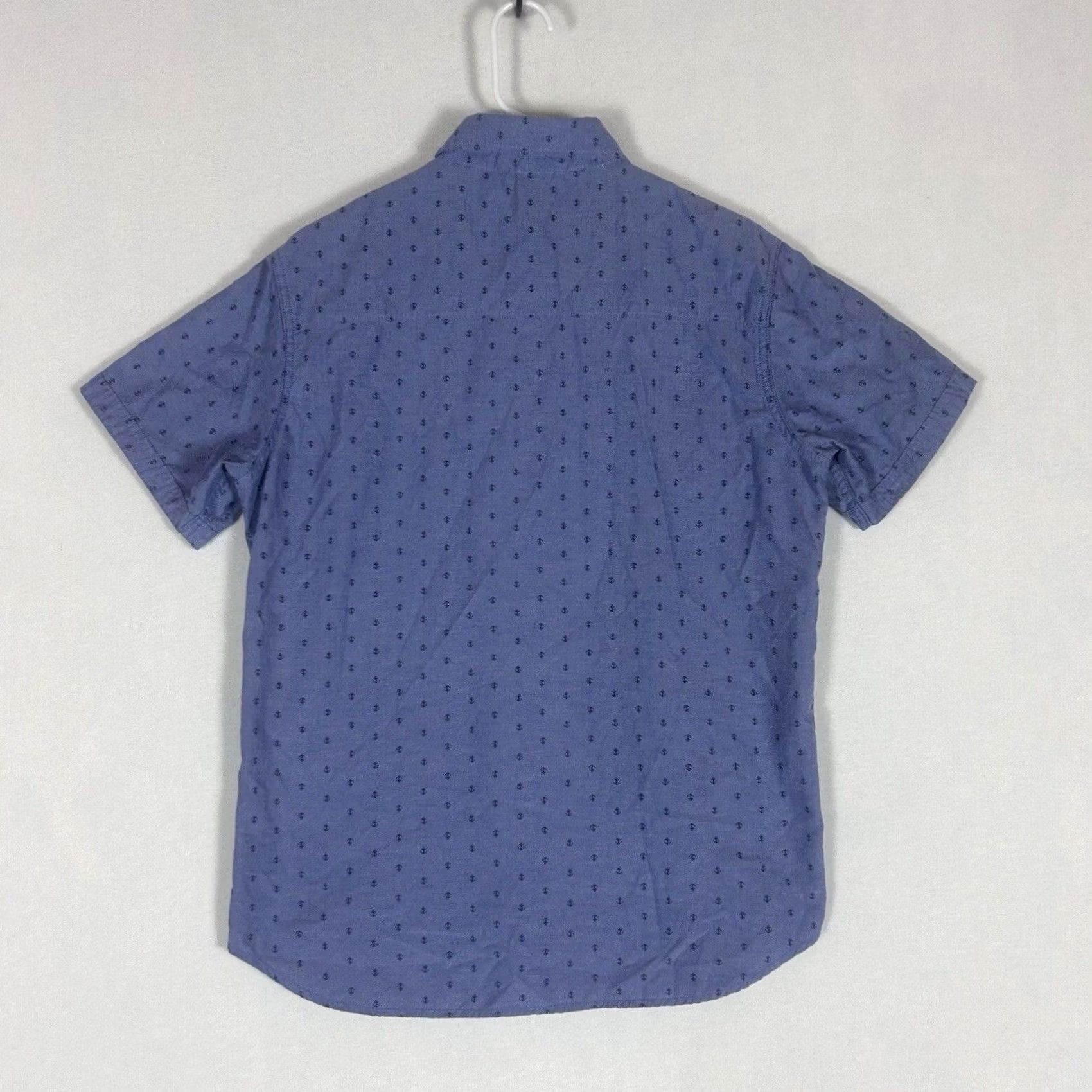 Vintage Free Planet Button-Up Shirt Mens L Blue Casual Boat Anchor All Over Print Size US L / EU 52-54 / 3 - 6 Thumbnail