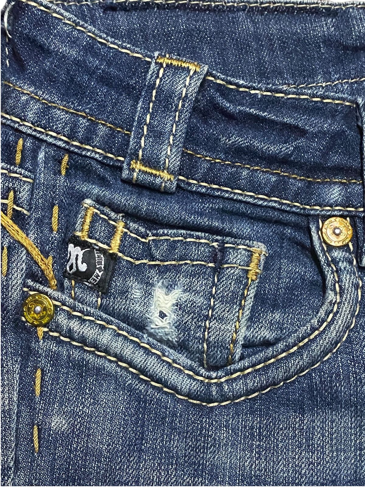 If Six Was Nine Woman Mek Denim Reverse For Care Distressed Flare Jeans Size US 30 / EU 46 - 11 Thumbnail