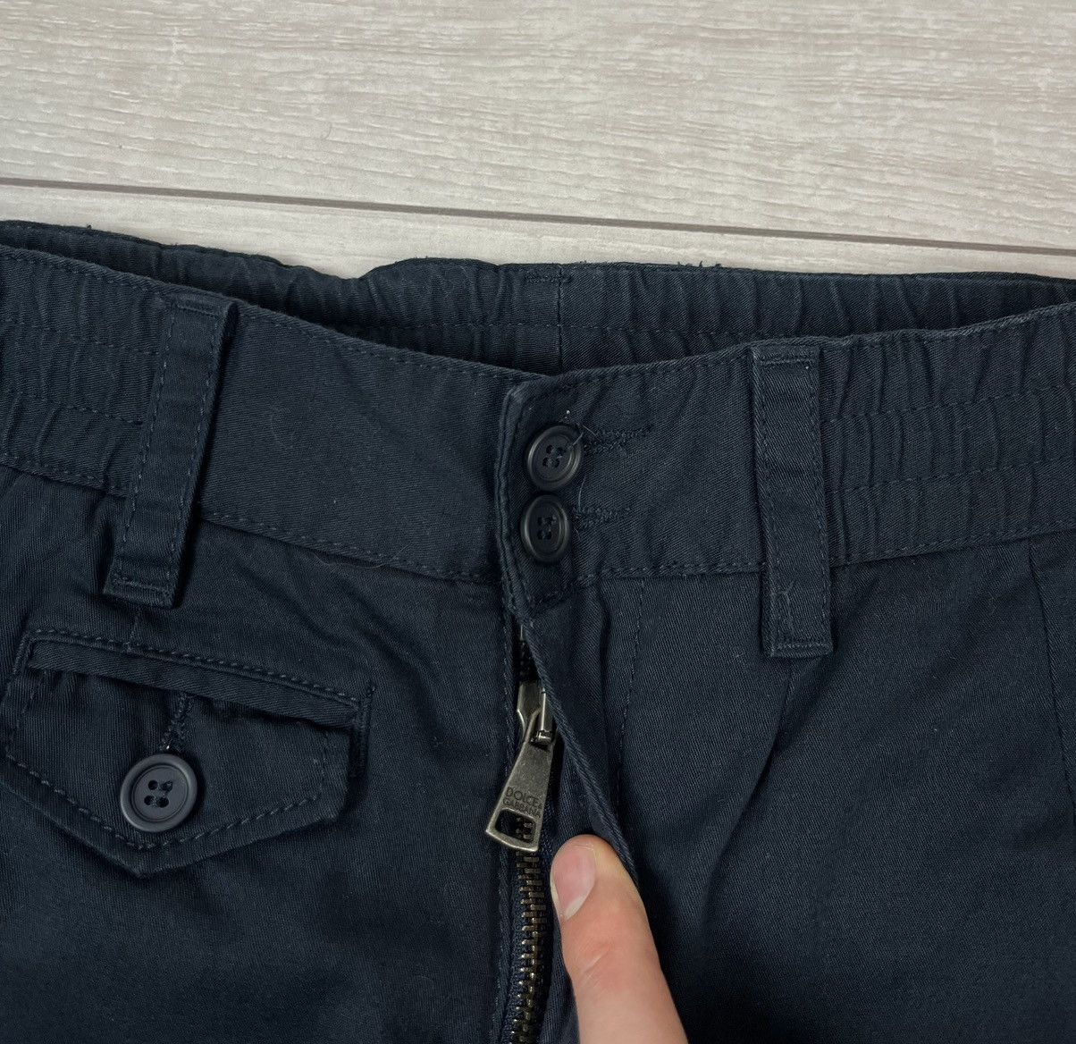 Dolce & Gabbana Dolce&Gabbana Blue Navy Cotton Cargo Pants Mens M Size Size US 32 / EU 48 - 8 Thumbnail