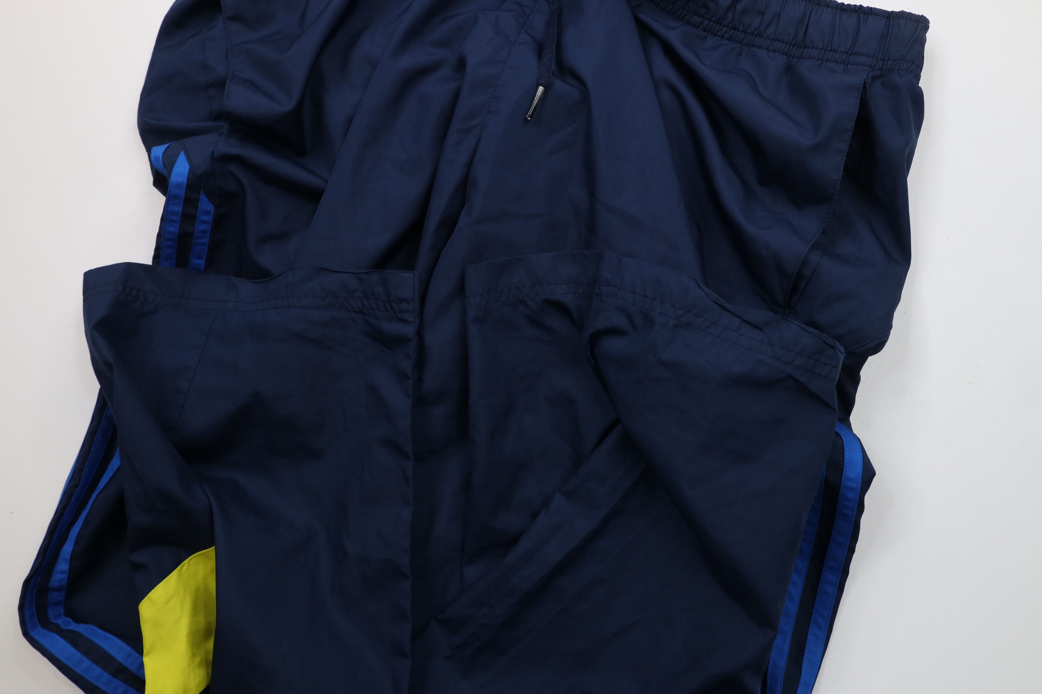 Adidas × Vintage Vintage Adidas Striped Wide Leg Windbreaker Pants Navy Blue Size US 38 / EU 54 - 9 Thumbnail