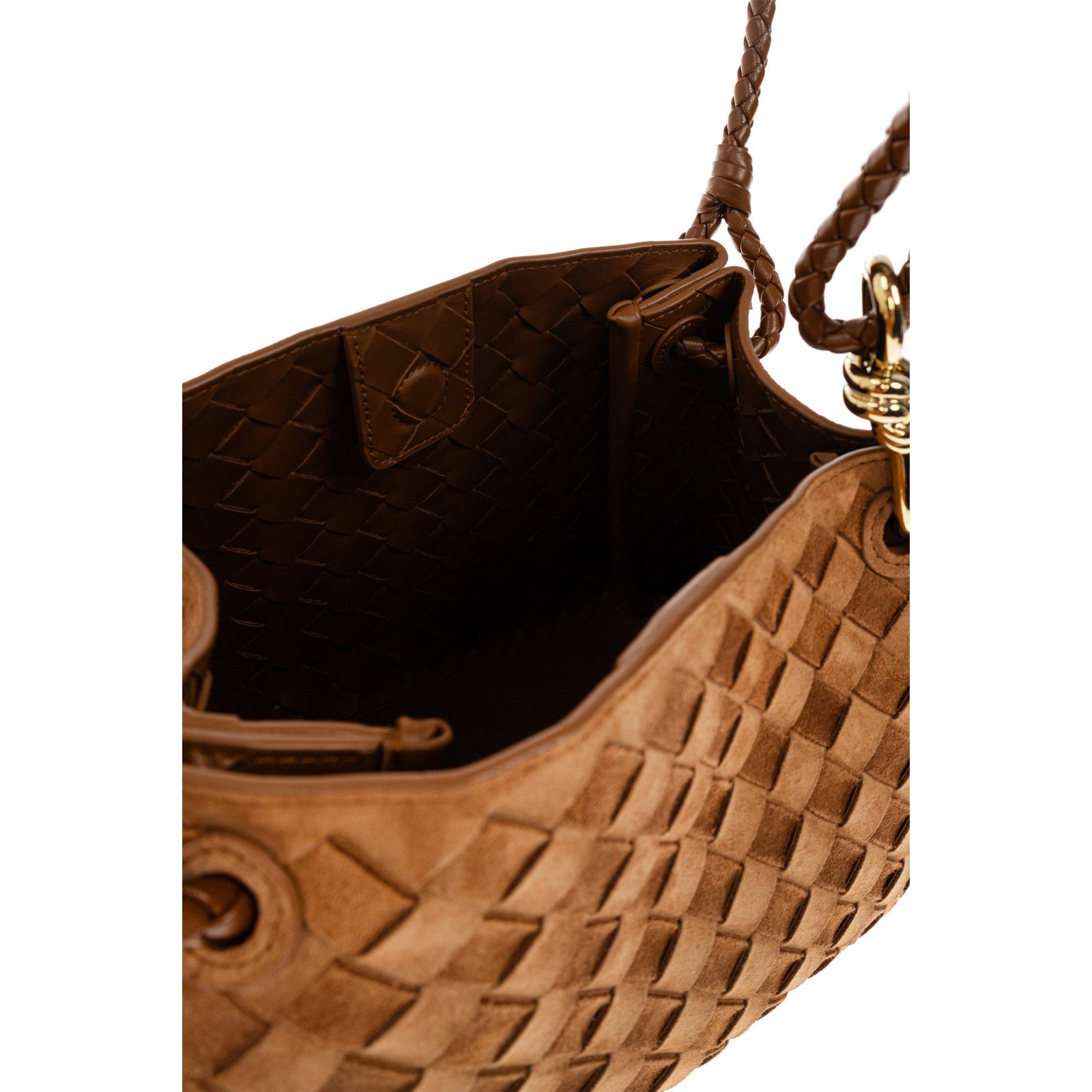 Bottega Veneta BOTTEGA VENETA Parachute Medium Brown Suede Shoulder Bag New Size ONE SIZE - 4 Thumbnail