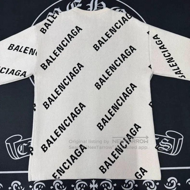 Balenciaga Balenciaga Light Beige Fully Printed Sweater Size US S / EU 44-46 / 1 - 3 Thumbnail