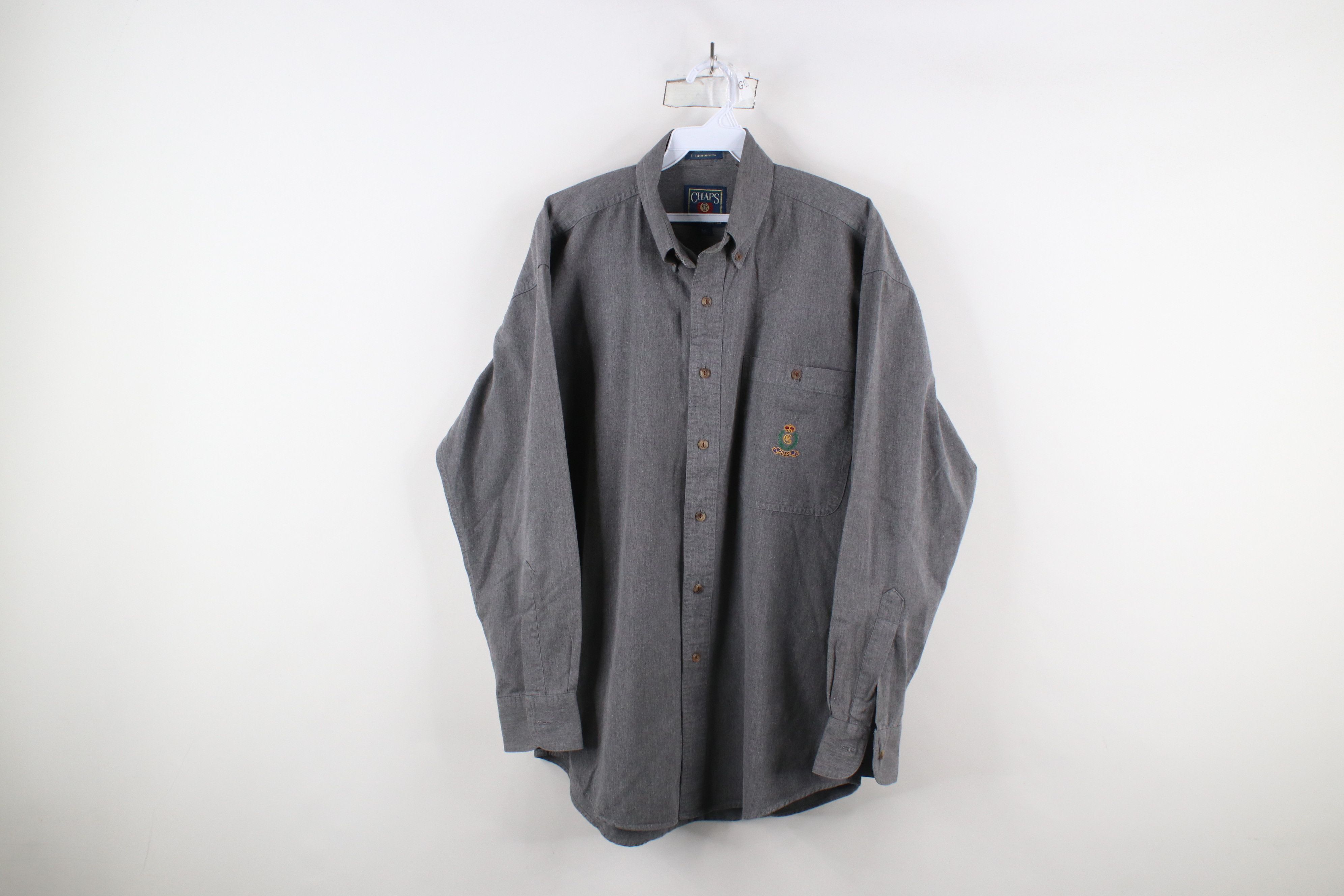 Ralph Lauren × Vintage Vintage 90s Chaps Ralph Lauren Spell Crest Button Down Shirt Size US M / EU 48-50 / 2 - 1 Thumbnail