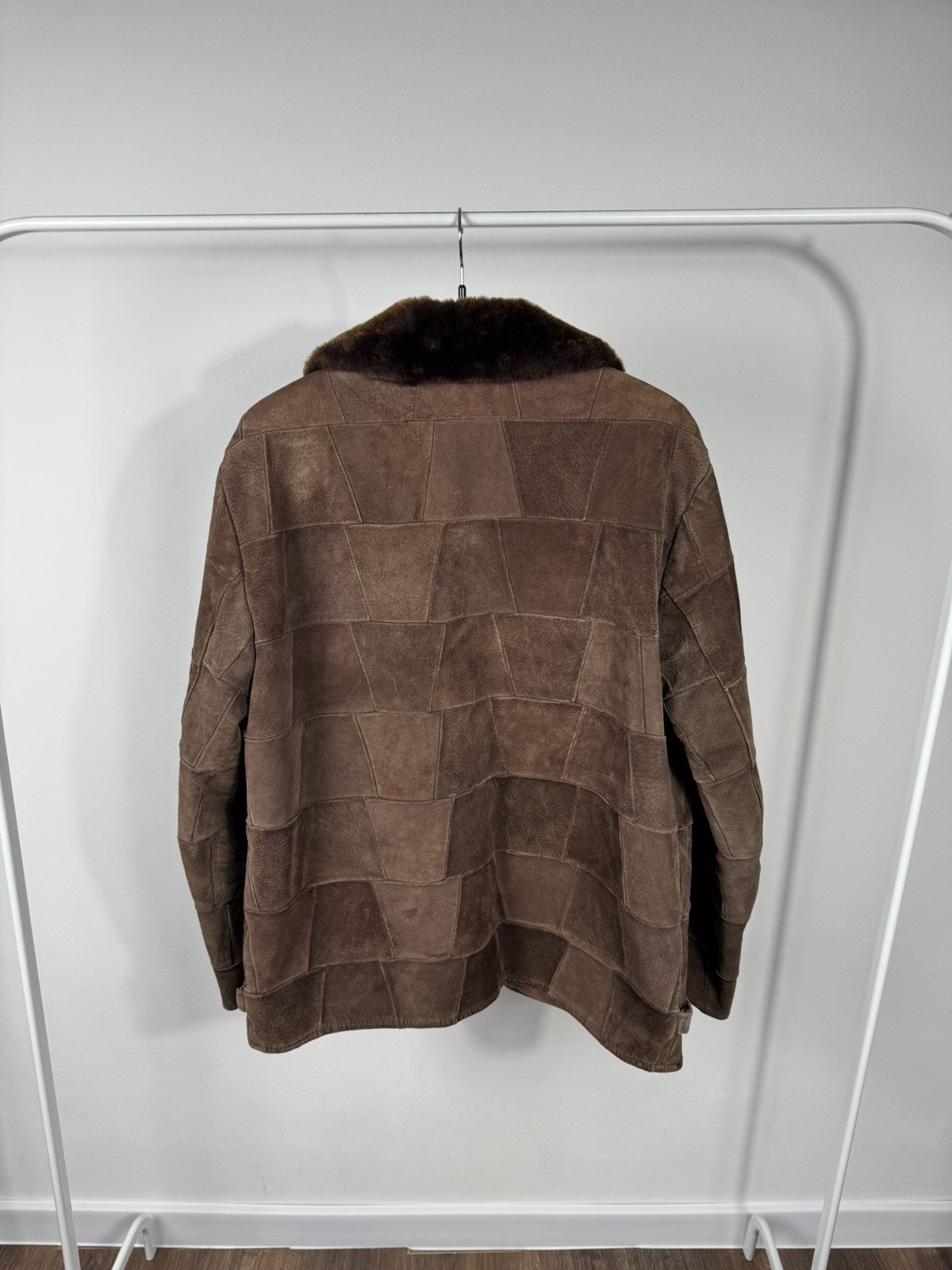 Other Vintage Brown Patchwork Leather Jacket Shearling Collar Zip Size US XL / EU 56 / 4 - 10 Thumbnail