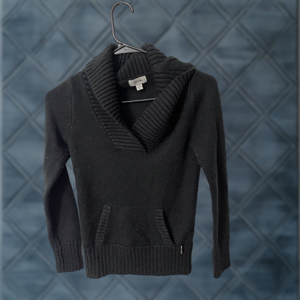 Guess GUESS Women’s Sweater Long Sleeve Pullover Shawl Collar Solid Black Y2K 90s Size S Size S / US 4 / IT 40 - 1 Thumbnail
