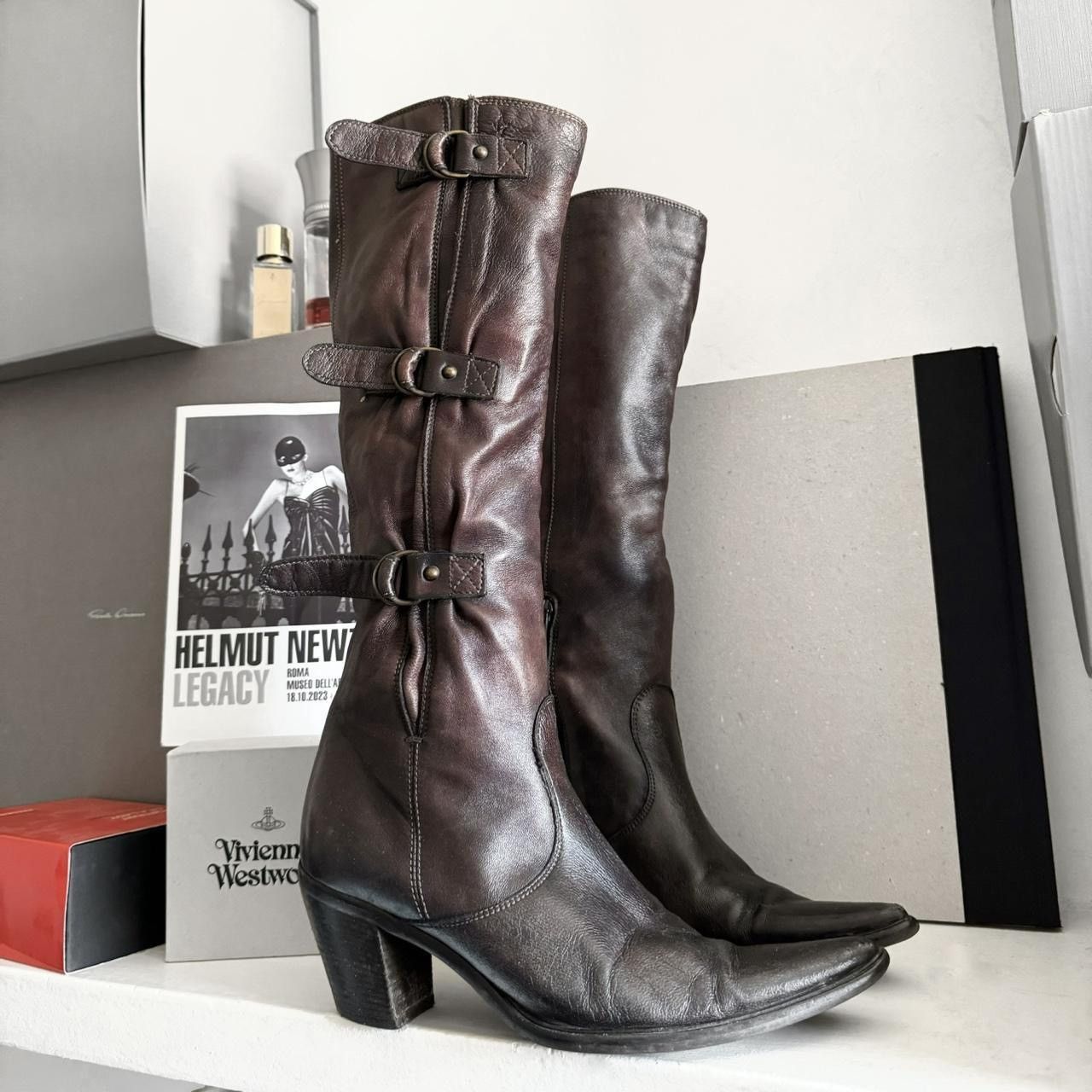 Vintage Archive Vintage biker gladiator boots many belts gradient Size US 5.5 / IT 35.5 - 3 Thumbnail