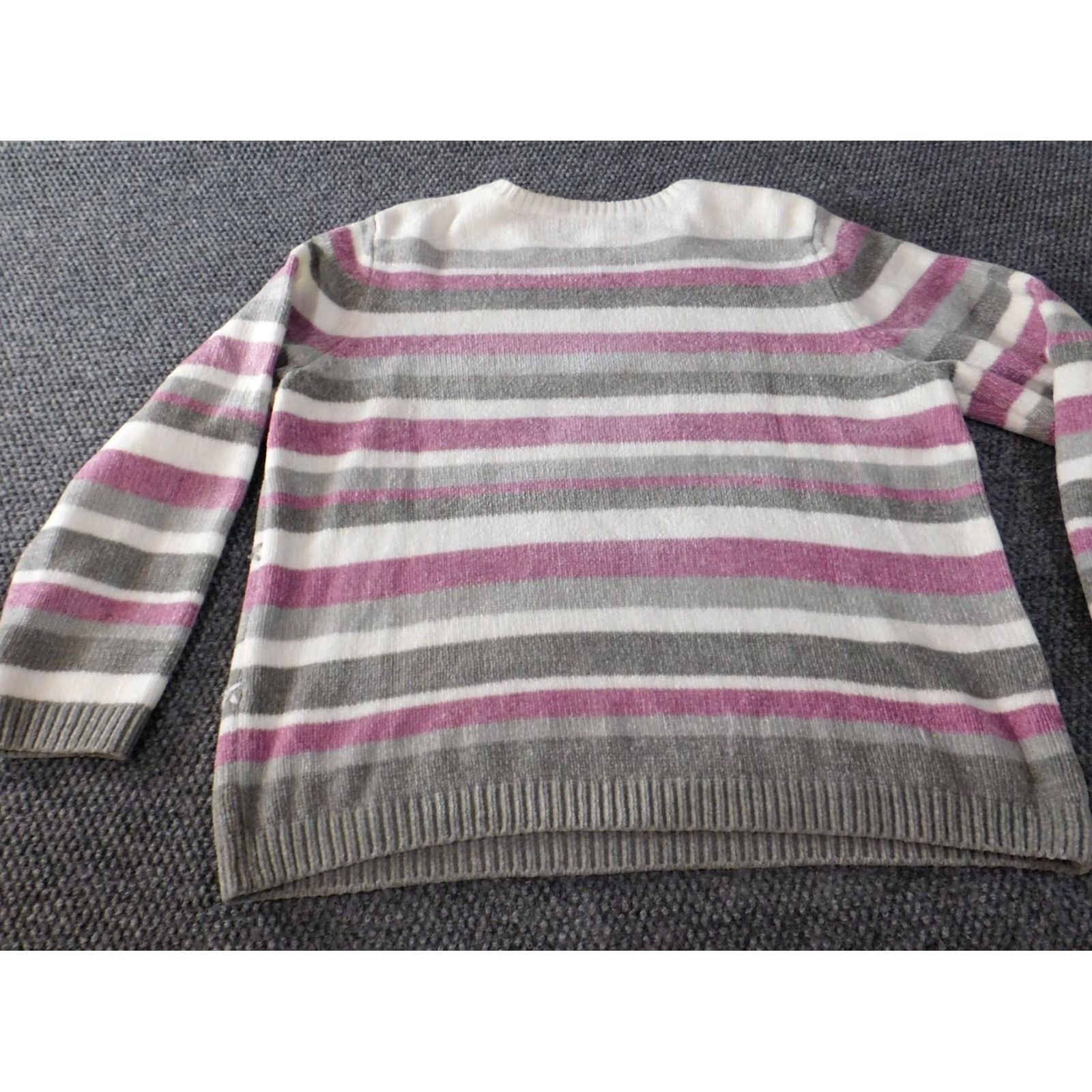 Vintage Alfred Dunner Womens Sweater Large Pink Pullover Acrylic Striped Crew Neck Cap Sleeve Casual Knit Size L / US 10 / IT 46 - 7 Thumbnail