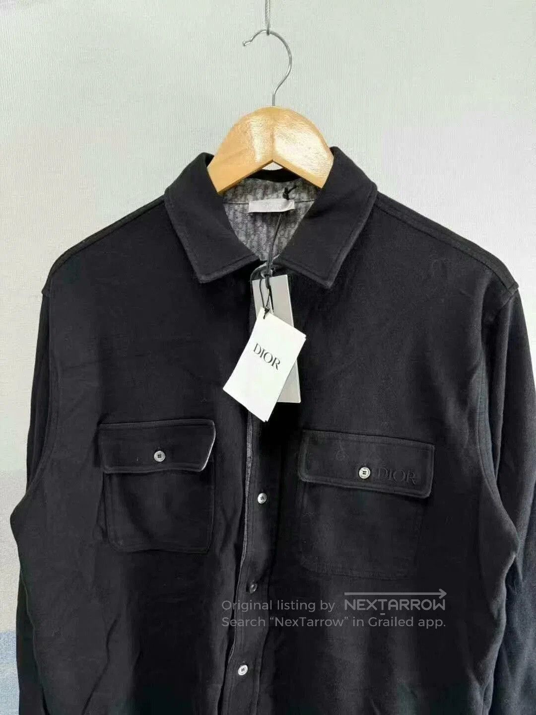 Dior Dior Black Embroidered Pocket Wool Shirt. Size US M / EU 48-50 / 2 - 2 Thumbnail