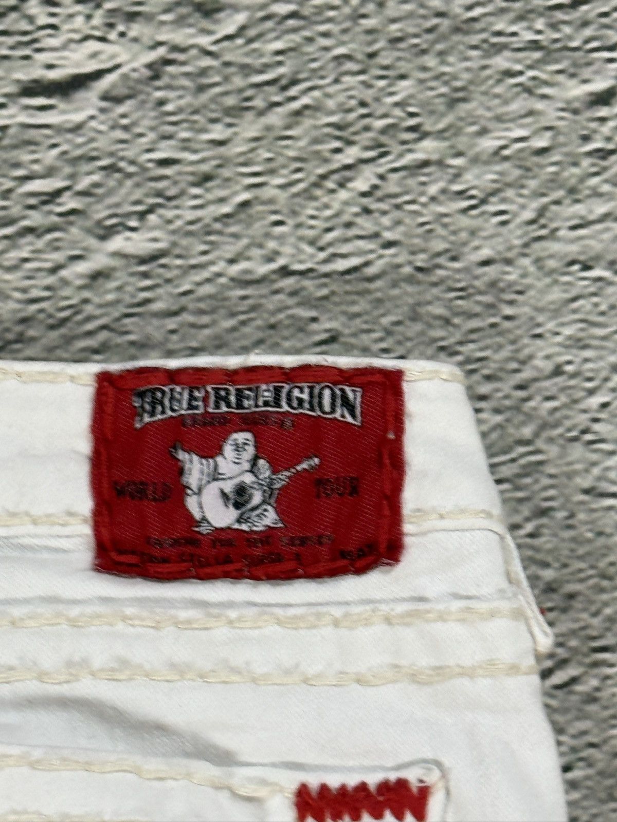True Religion True Religion vintage white jeans slim Stella red stitching Size 31" - 5 Thumbnail