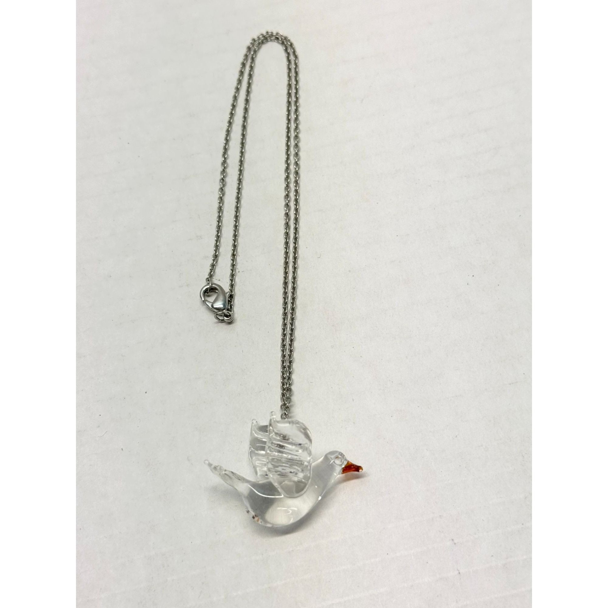 Vintage Vintage glass bird pigeon dove necklace Size ONE SIZE - 2 Thumbnail