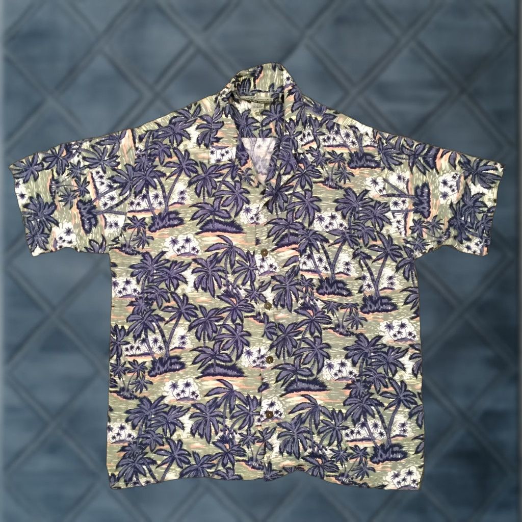 Vintage Pineapple Connection Shirt Mens Medium Blue Floral Short Sleeve Button Up Shirt Size US M / EU 48-50 / 2 - 1 Thumbnail