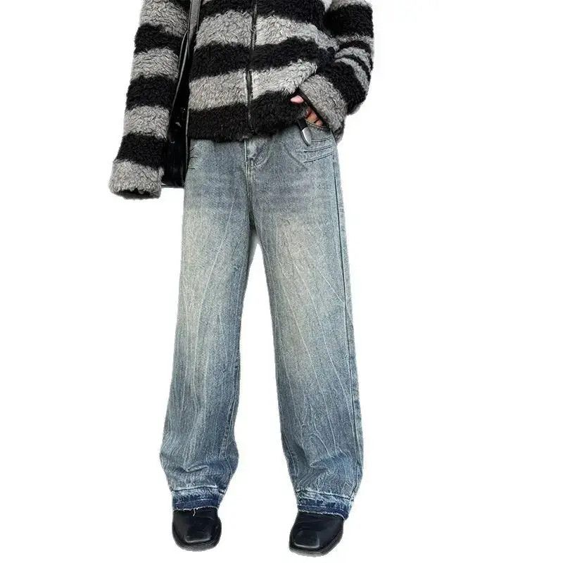 Japanese Brand Retro loose straight leg casual jeans Size US 32 / EU 48 - 5 Thumbnail