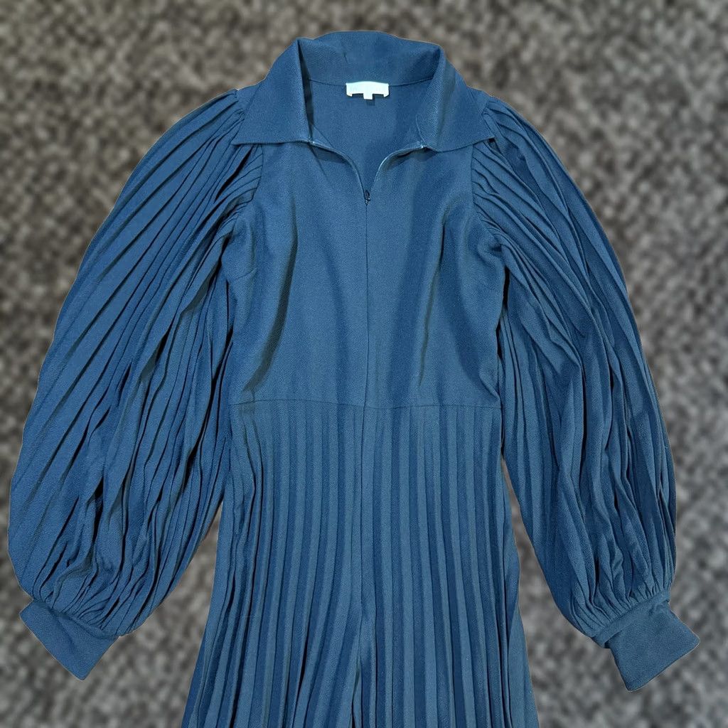 Vintage by TiMo Jumpsuit Women Small Pleated Long Sleeve Balloon Collared Career DD12 Lounge Solid Black Keyboard Size S / US 4 / IT 40 - 1 Thumbnail