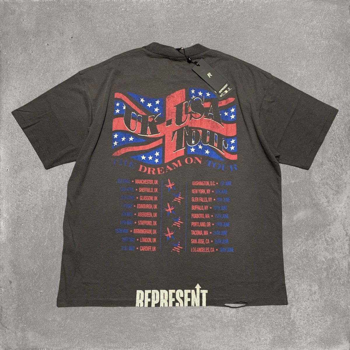Represent Clo. Represent Large Dream On Tour Sun Fade Grey Tee Size US L / EU 52-54 / 3 - 2 Thumbnail