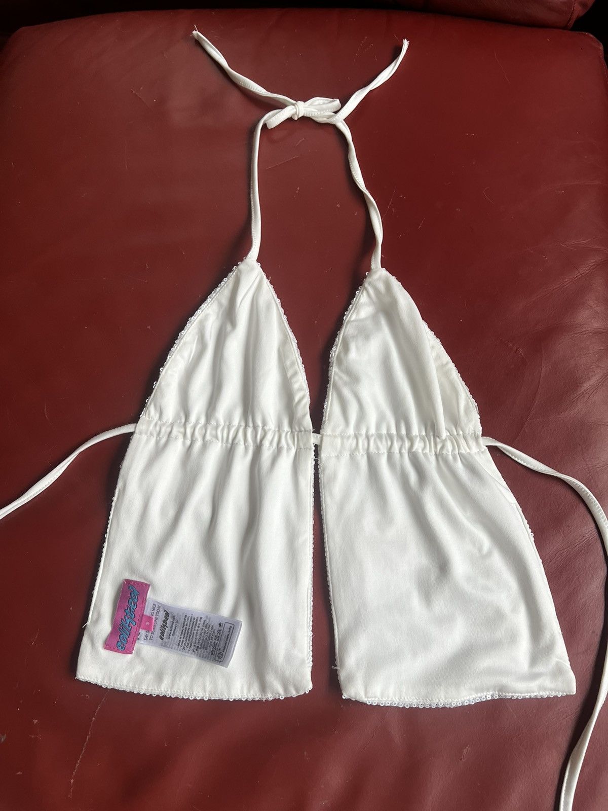 Other White Sequined Edikted halter top Size S / US 4 / IT 40 - 6 Thumbnail
