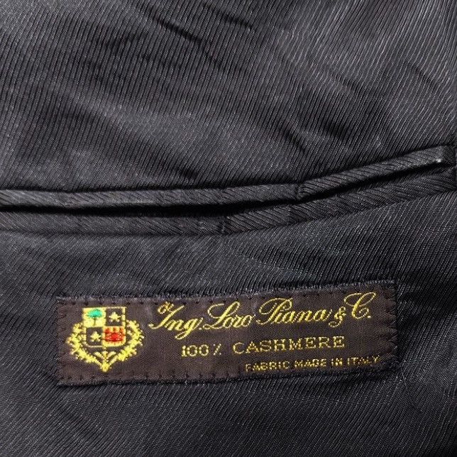 Loro Piana × Vintage 🧿cashmere wool tailored 3-buttons blazer black Size 50R - 2 Thumbnail
