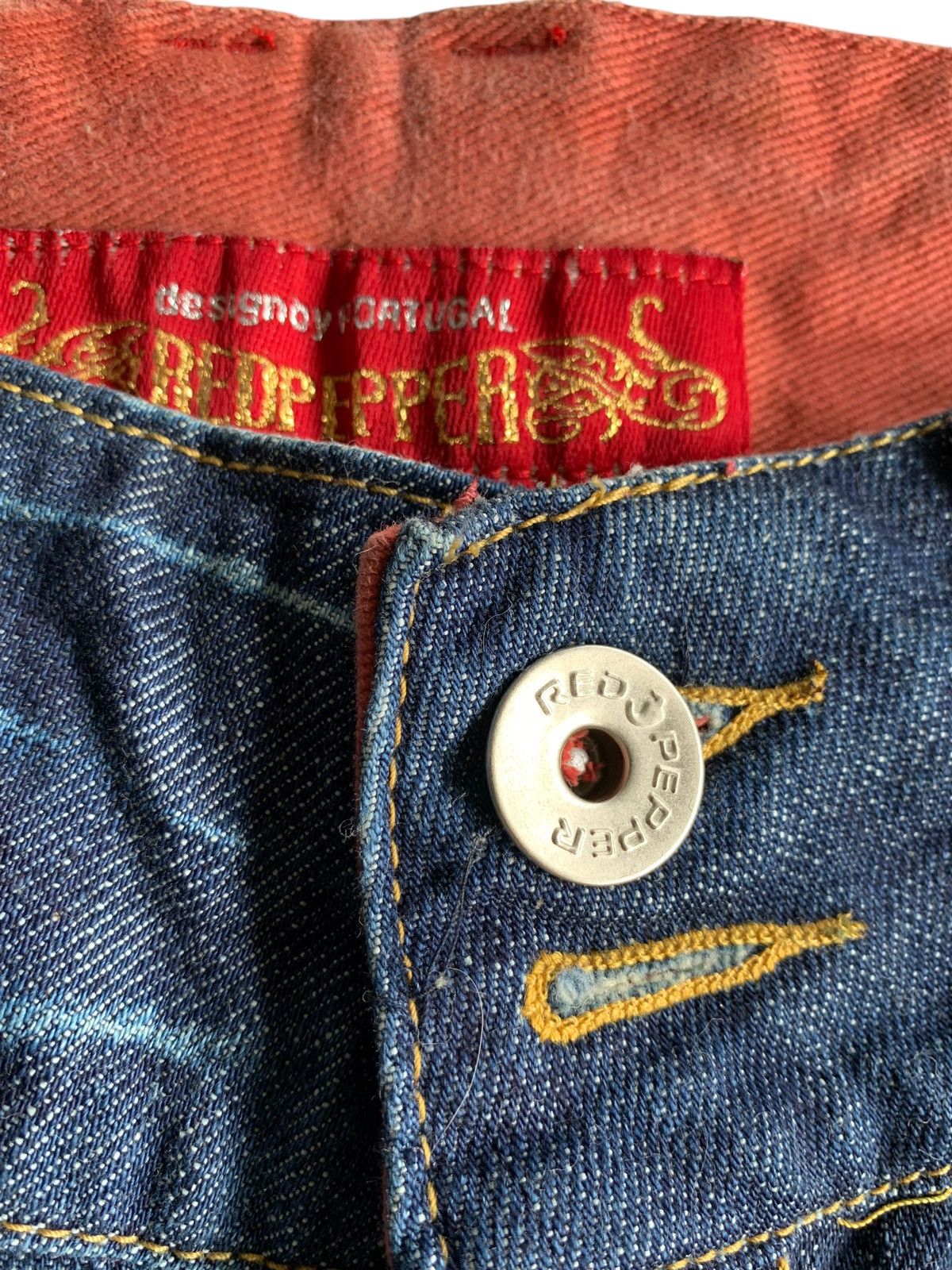 Tornado Mart FLARE RED PEPPER JAPANESE PUNK STYLE DISTRESSED DENIM🌈☠️ Size US 30 / EU 46 - 12 Thumbnail