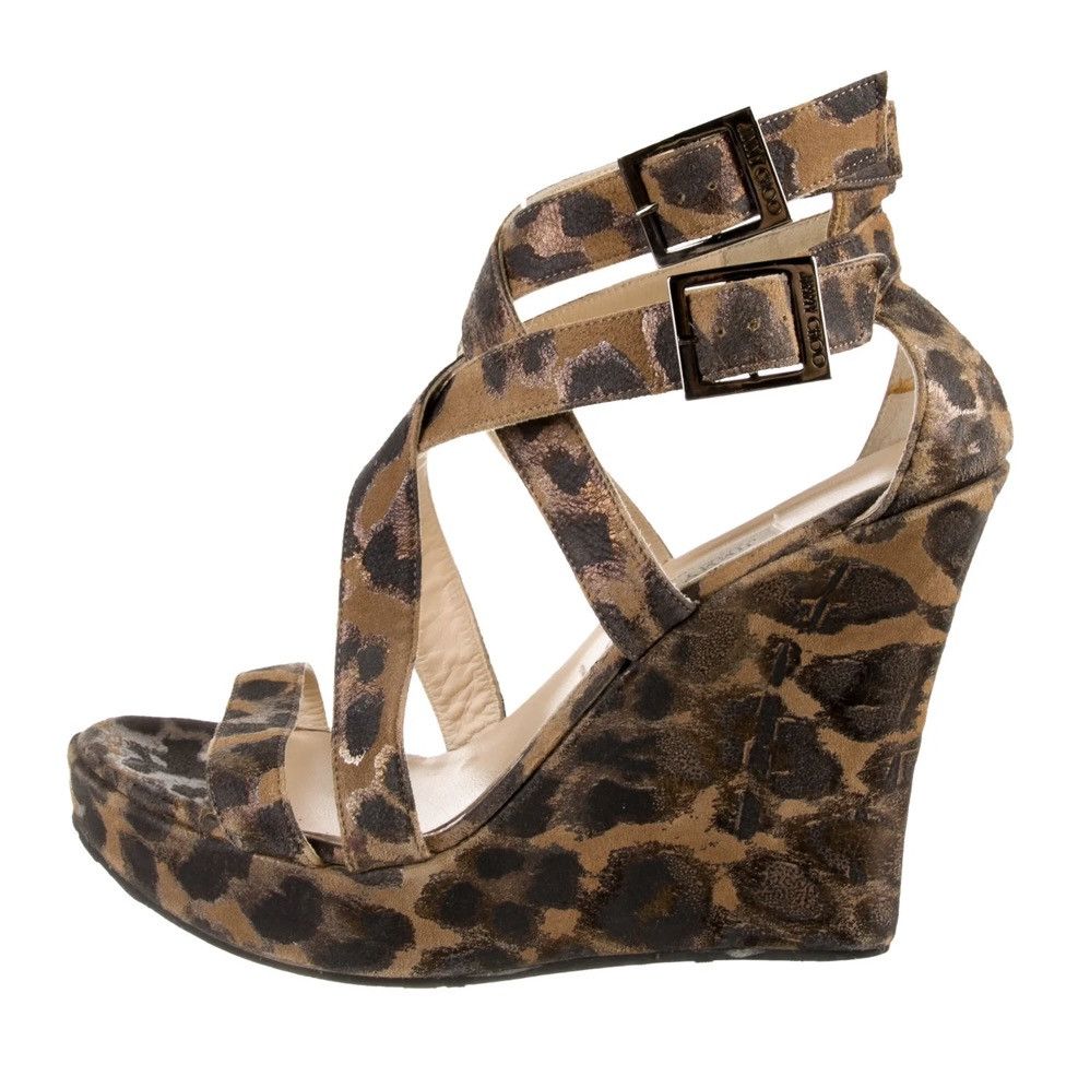 image of Jimmy Choo Suede Sandals in Neutral Beige, Women's (Size 11)
