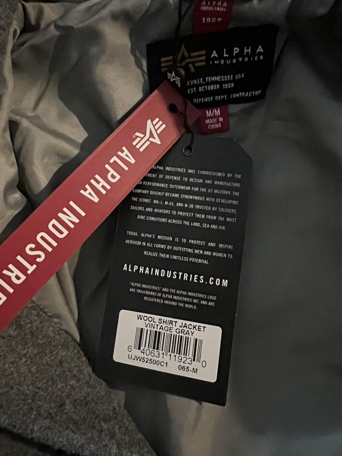 Alpha Industries Alpha Industries grey wool shirt jacket retail $120 Size US M / EU 48-50 / 2 - 4 Thumbnail