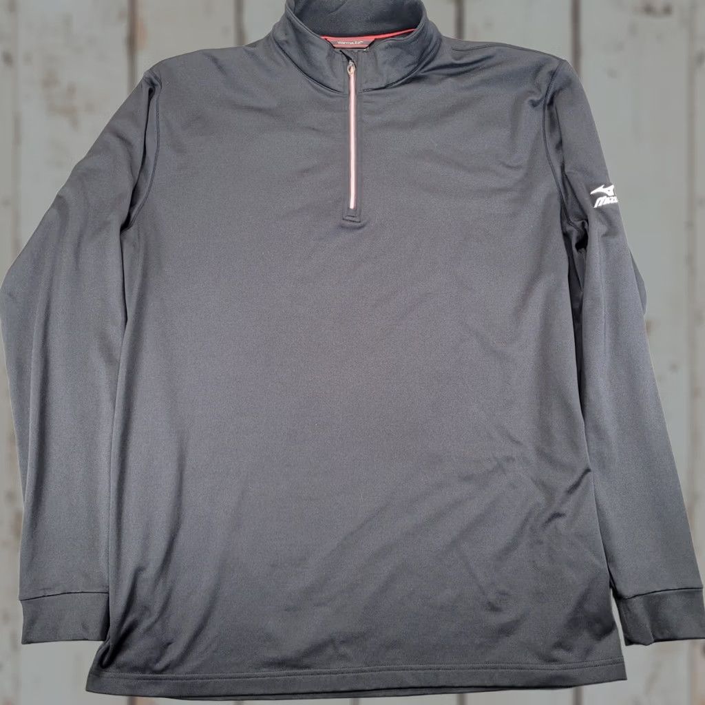 Mizuno Mizuno WarmaLite Mens XL Black Quarter Zip Long Sleeve Pullover Top Size US XL / EU 56 / 4 - 1 Thumbnail