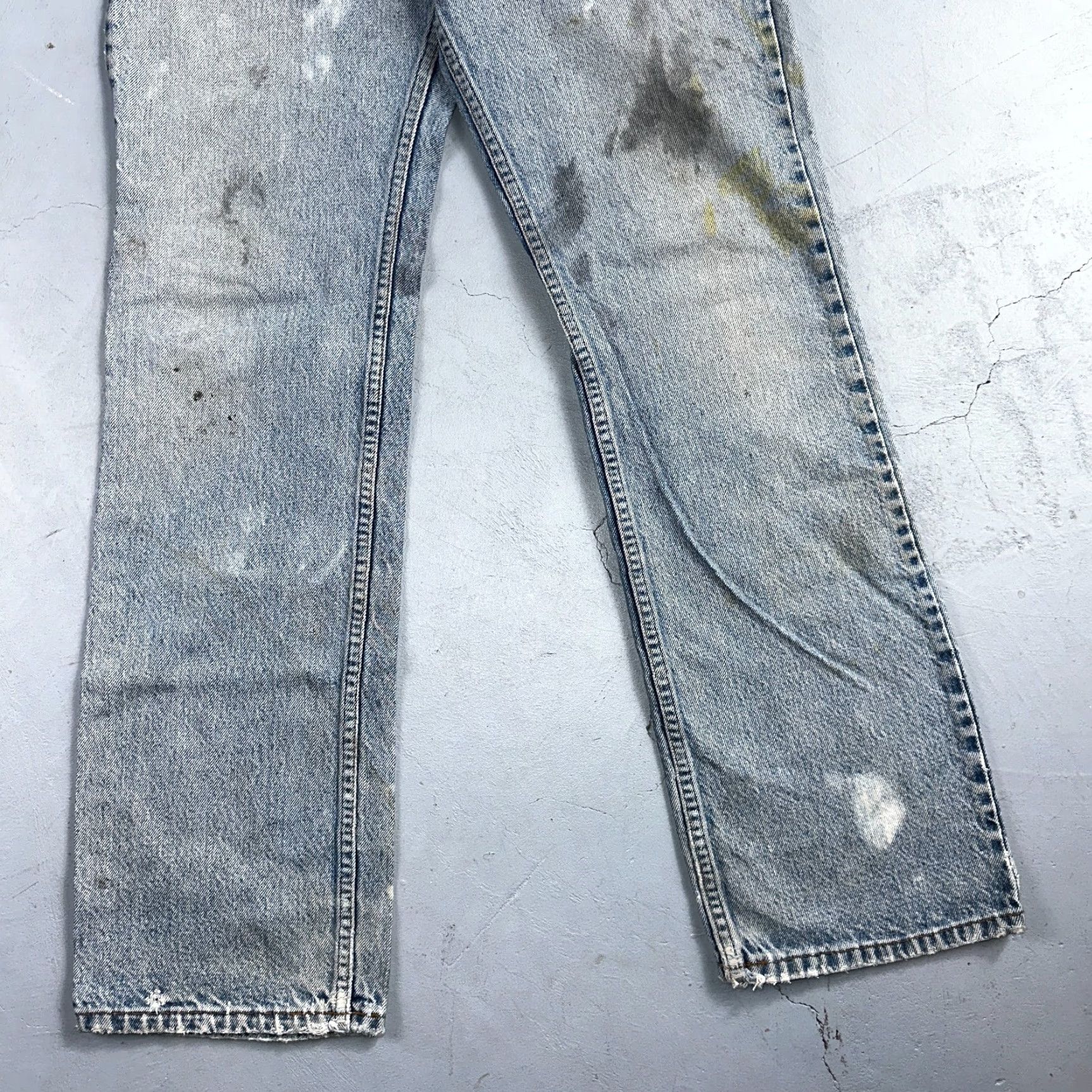 Levi's VINTAGE Levis 517 Jeans Bootcut Flare Blue Worn USA Orange Tab 90s Act 33x31 Size US 33 - 3 Thumbnail