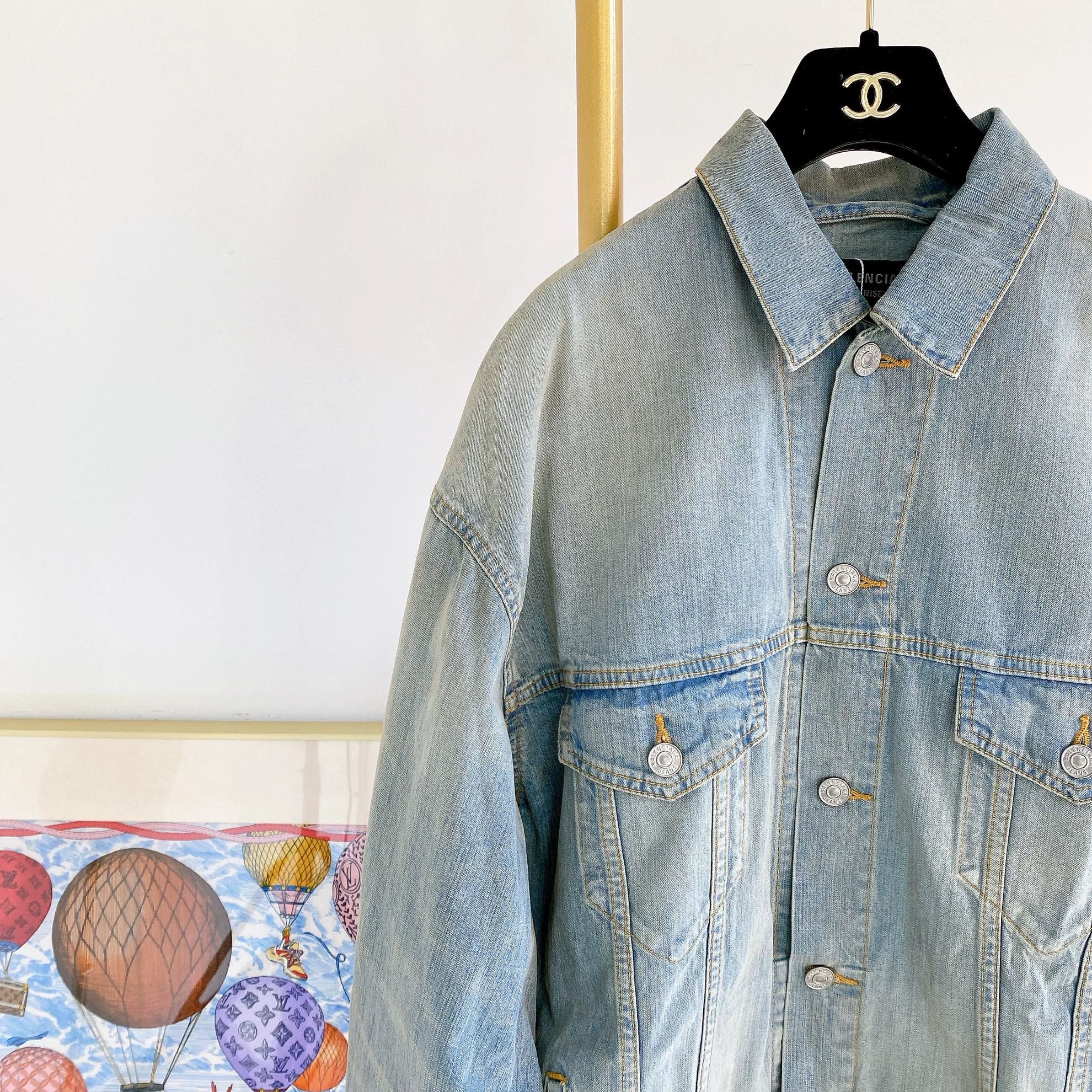 Balenciaga Balenciaga Blue Logo Denim Jacket XS Size US XS / EU 42 / 0 - 3 Thumbnail