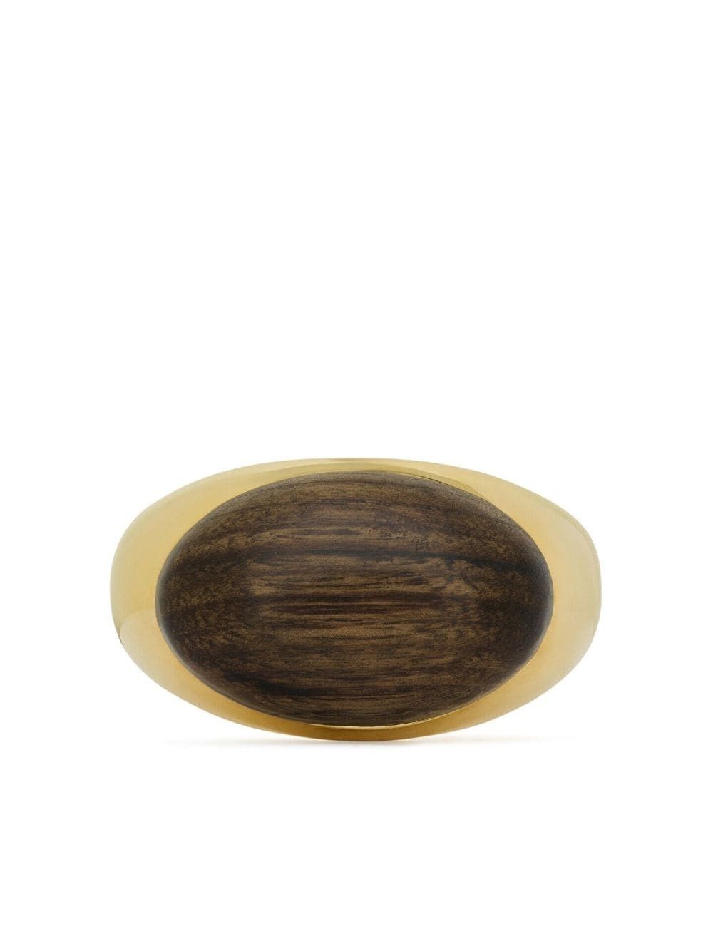 Saint Laurent Paris o1la1rc1a0325 Size: OS / 747692 Dome Ring in Metal Wood Size ONE SIZE - 2 Thumbnail
