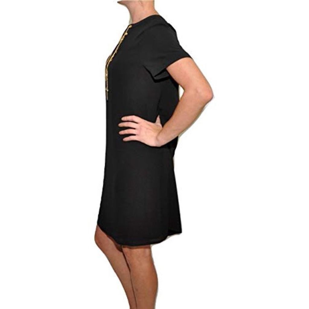 Michael Kors Michael Kors Golden Chain Shift Dress Black (X-Small). Size XS / US 0-2 / IT 36-38 - 4 Thumbnail