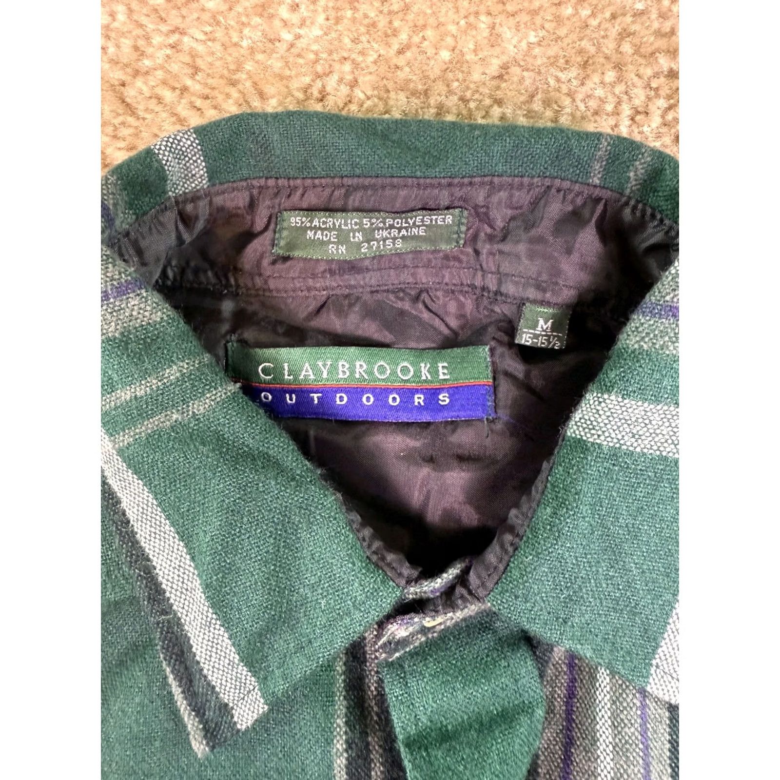 Vintage VINTAGE Claybrooke Flannel Shacket Jacket Men’s M Plaid Button Farm Outdoor 90s Cowboy Grunge Size US M / EU 48-50 / 2 - 5 Thumbnail