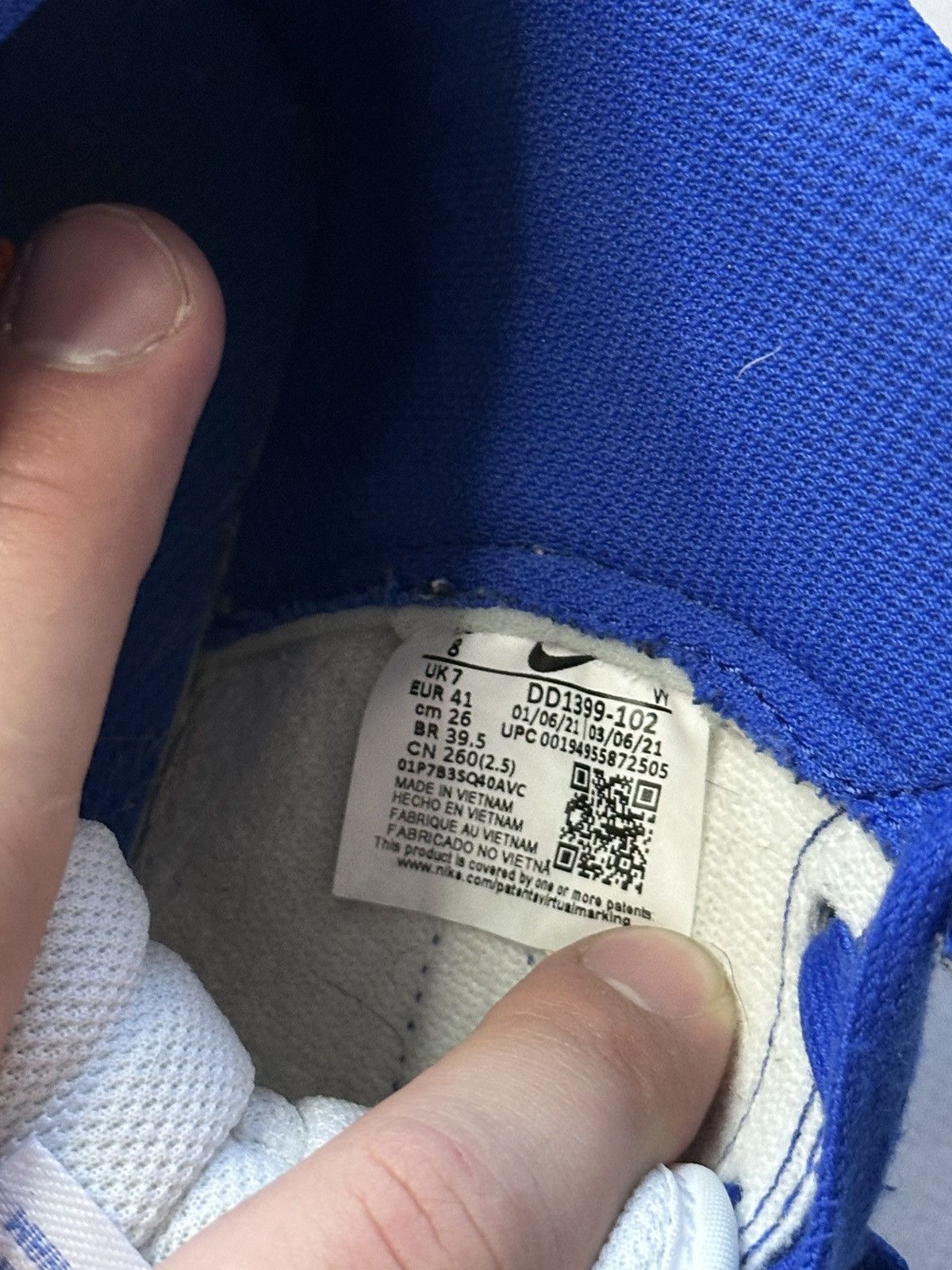 Nike Nike Dunk High Retro 2021 Kentucky Game Royal White Size US 7 / EU 40 - 6 Thumbnail