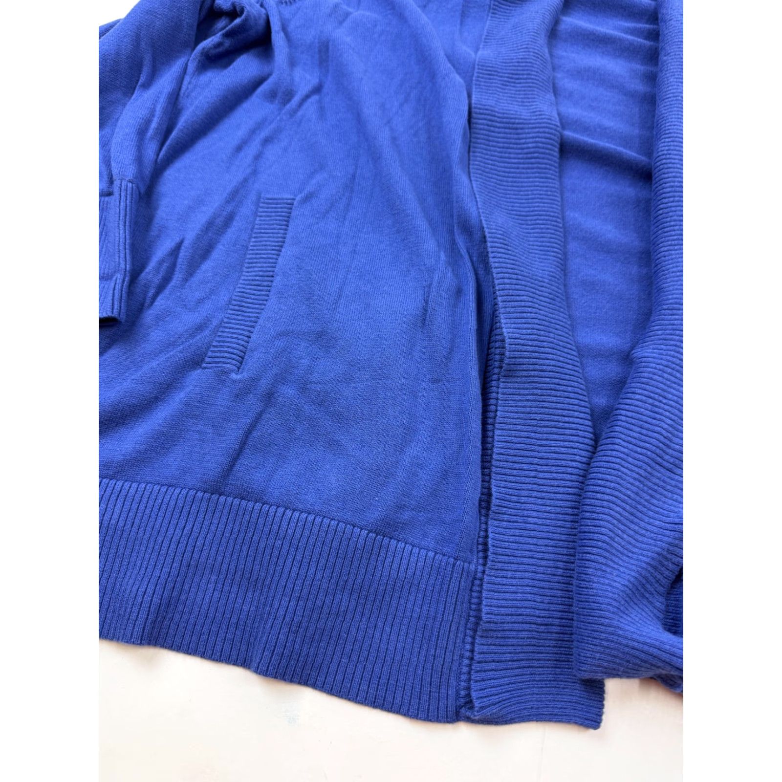 Lands' End Lands' End Cardigan Sweater Womens 3X Blue Open Knit Pockets Cotton Modal Knit V-Neck Long Sleeve Plus Size Casual Size XXL / US 16-18 / IT 52-54 - 2 Thumbnail