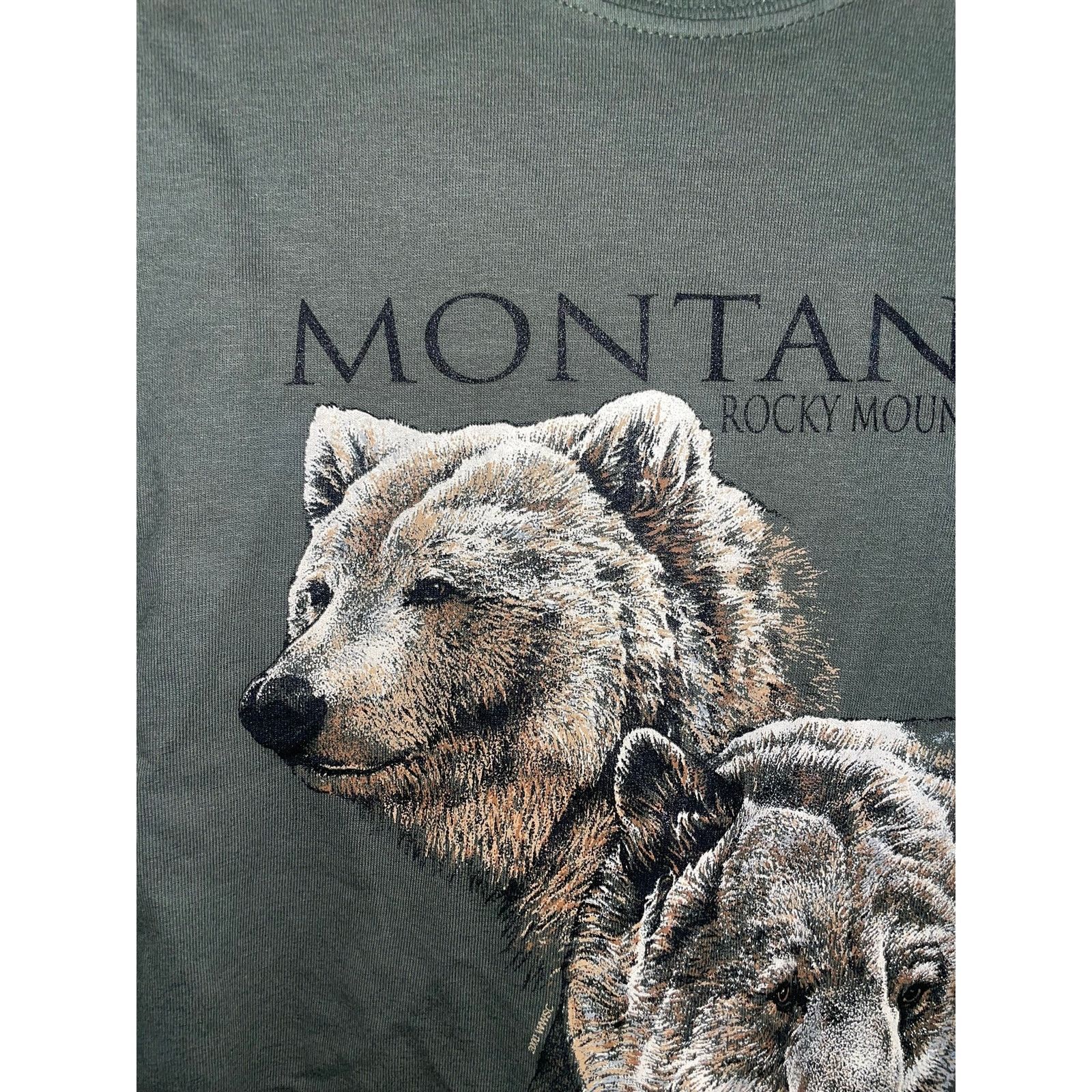 Anvil Vintage Grizzly Bear Shirt Montana Rocky Mountains Tee 90s M Size US M / EU 48-50 / 2 - 2 Thumbnail