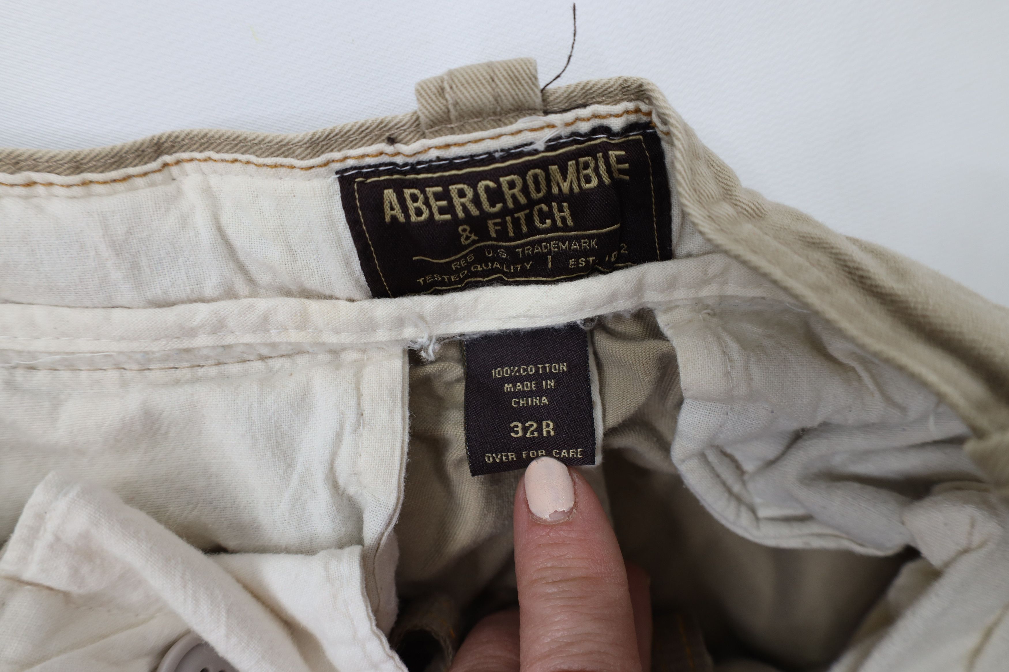 Abercrombie & Fitch × Vintage Vintage 90s Y2K Abercrombie & Fitch Heavyweight Cargo Shorts Size US 32 / EU 48 - 9 Thumbnail