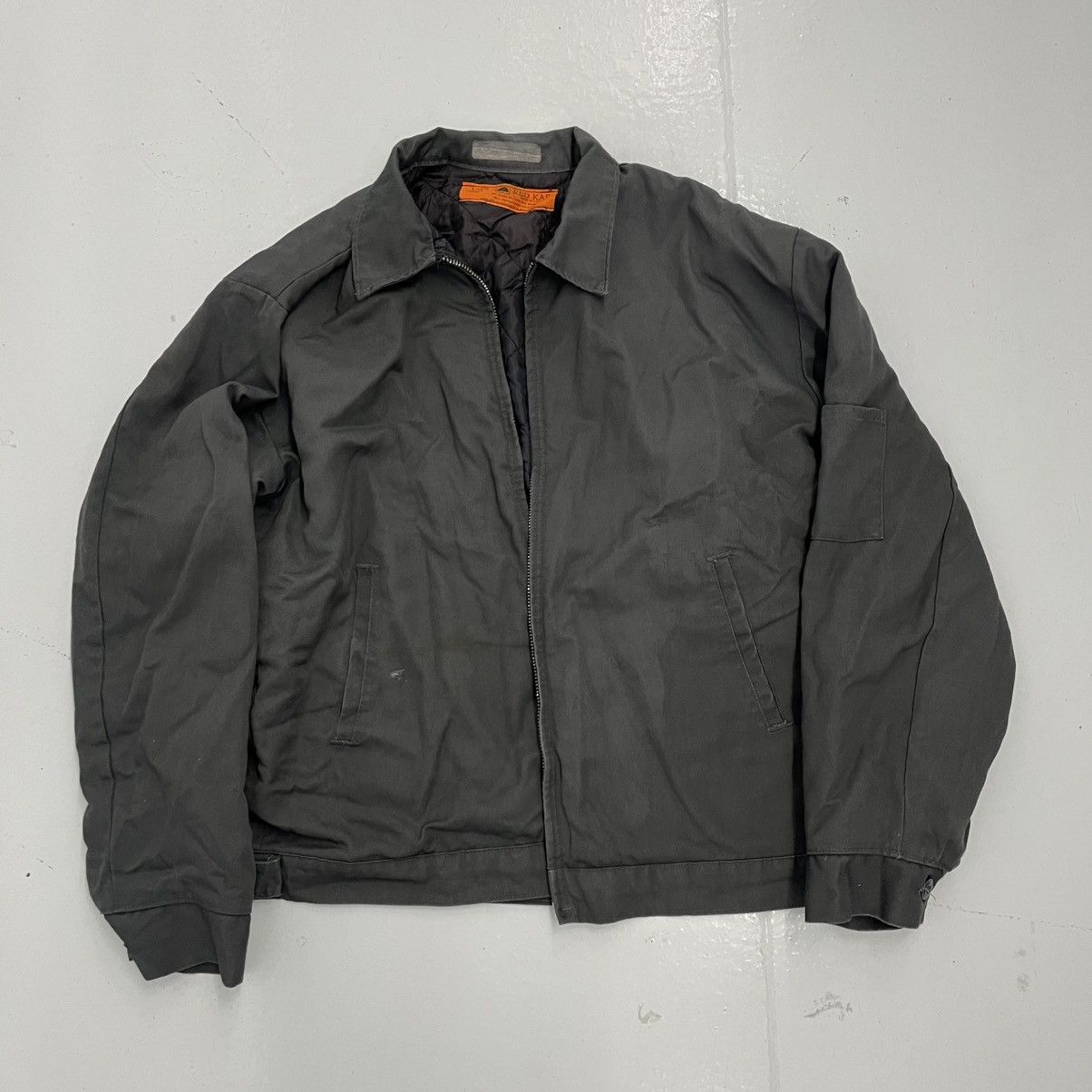 Vintage 70s Red Kap Grey Canvas Workwear Mechanics Jacket