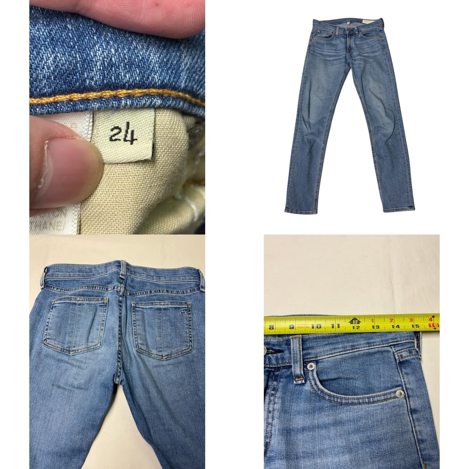 Rag & Bone Rag & Bone Ankle Skinny Jeans Women 24 Blue Nelly Wash Zipper 24x28 Size 42" / US 20 - 8 Thumbnail